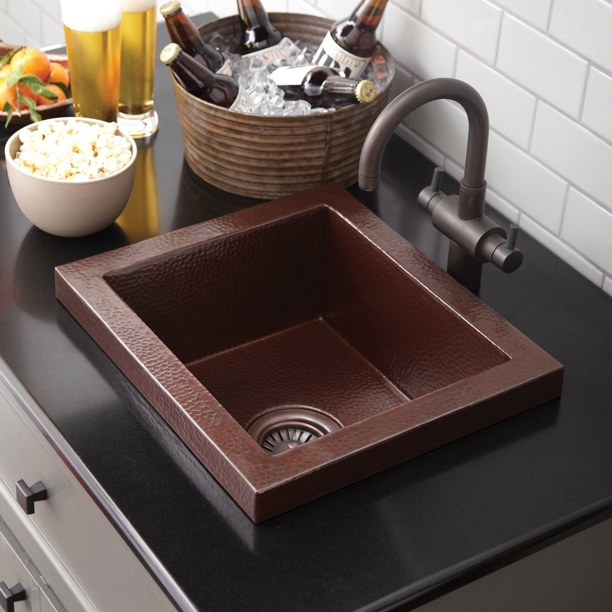 Native Trails Manhattan 17" Copper Bar/Prep Sink, Antique Copper, CPS232