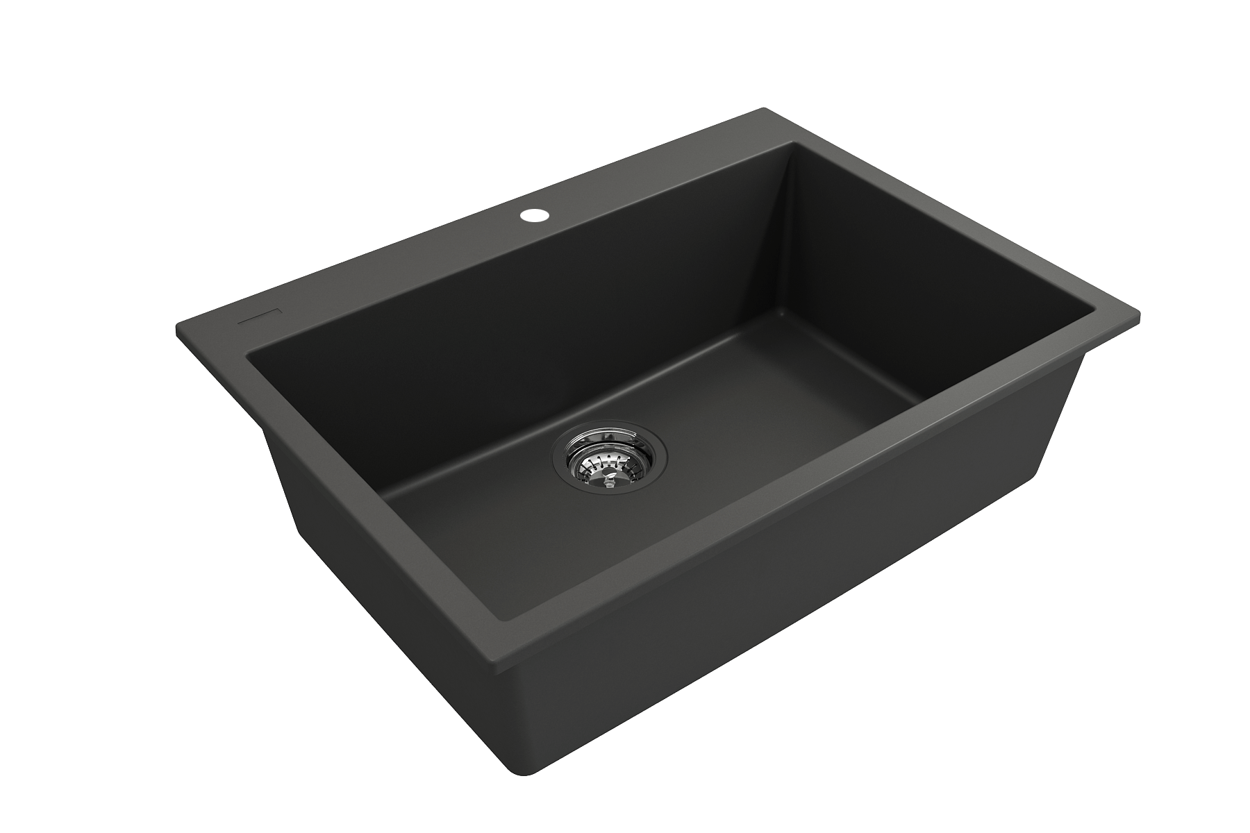 Alternate Image for BOCCHI Campino Uno 27" Dual Mount Granite Kitchen Sink Kit, Matte Black, 1634-504-0126