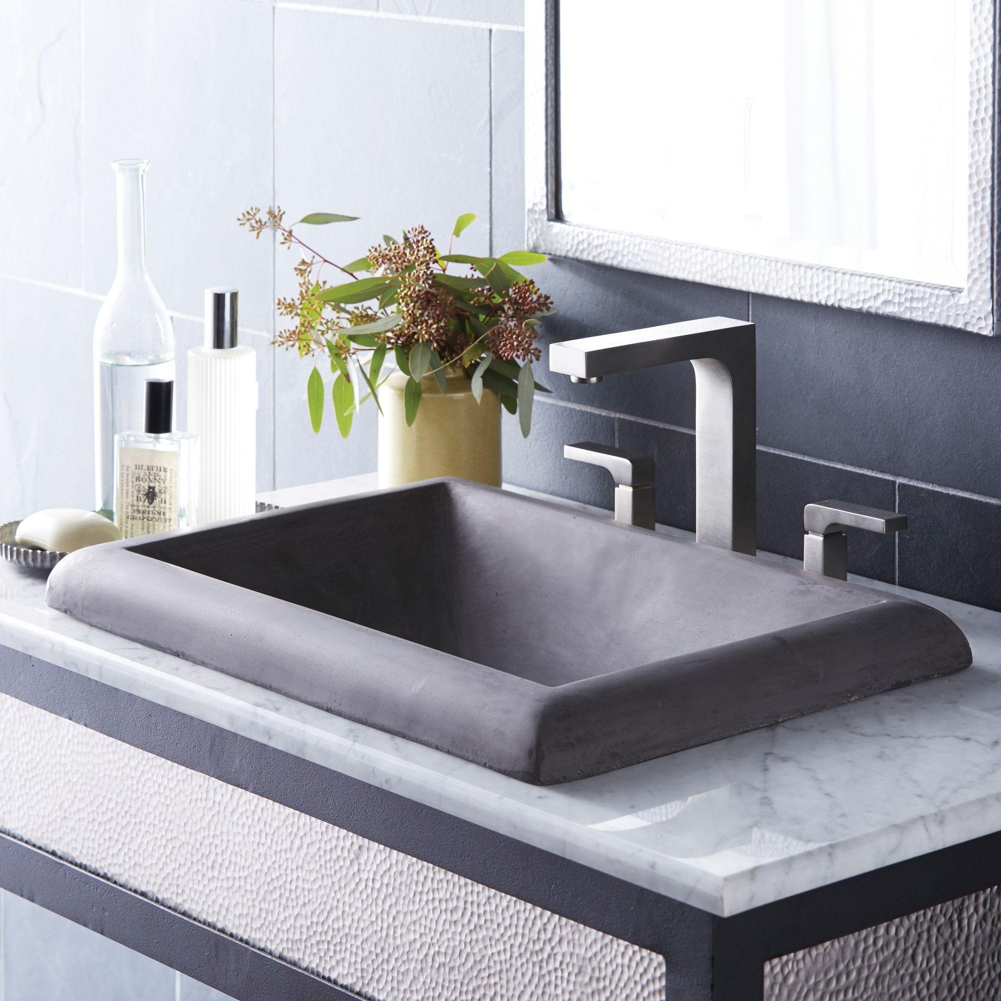 Alternate Image for Native Trails Montecito 22" Rectangle NativeStone Concrete Bathroom Sink, Slate, NSL2216-S