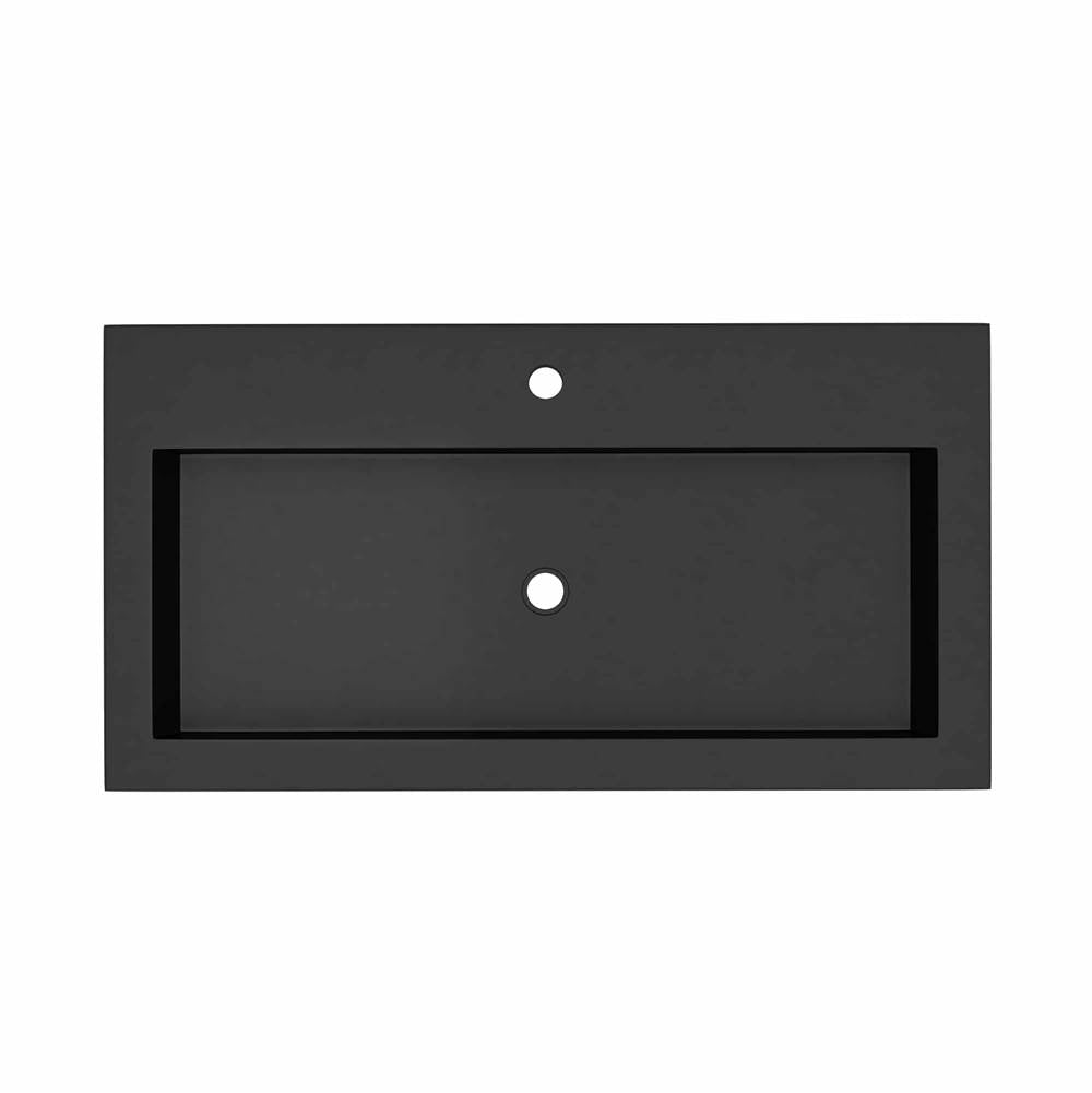 Alternate Image for Native Trails Trough 36" Rectangle NativeStone Concrete Bathroom Sink, 1 Faucet Hole, Charcoal, NSL3619-C