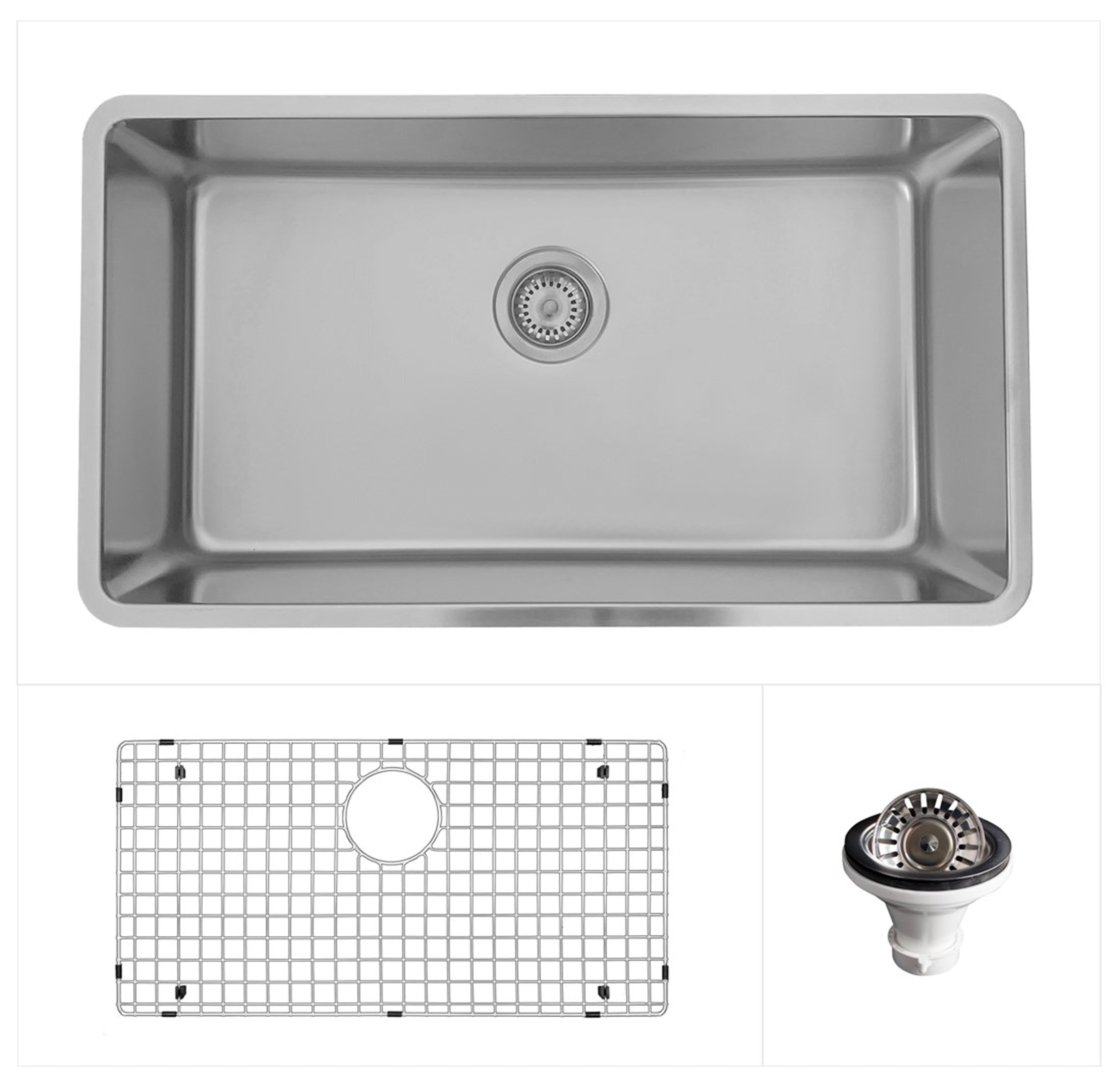 Alternate Image for Karran 31" Undermount Stainless Steel Kitchen Sink with Accessories, 18 Gauge, NC-440-PK1