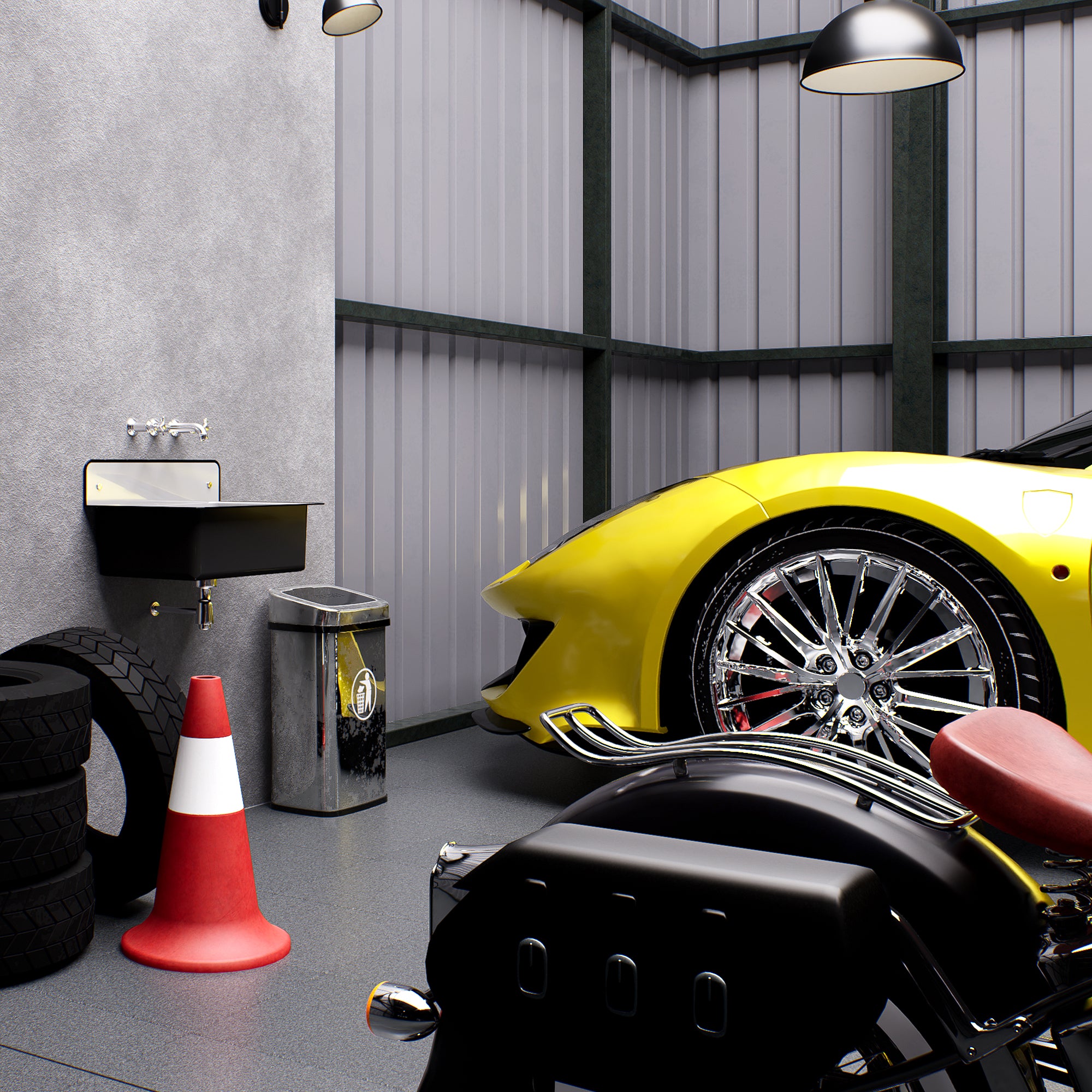 Alternate Image for Nantucket Sinks Anchor 20" Wallmount Iron Utility Sink with Accessories, Black/White, NS-ACBS20-BLKW