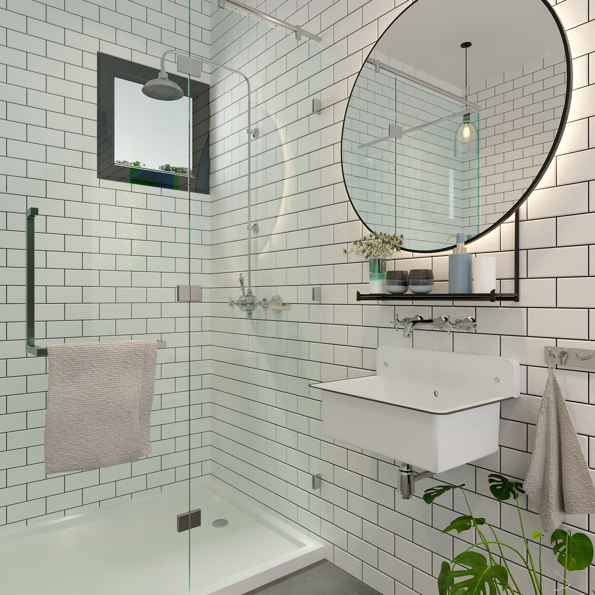 Alternate Image for Nantucket Sinks Anchor 20" Wallmount Iron Utility Sink with Accessories, White/White, NS-ACBS20-WW