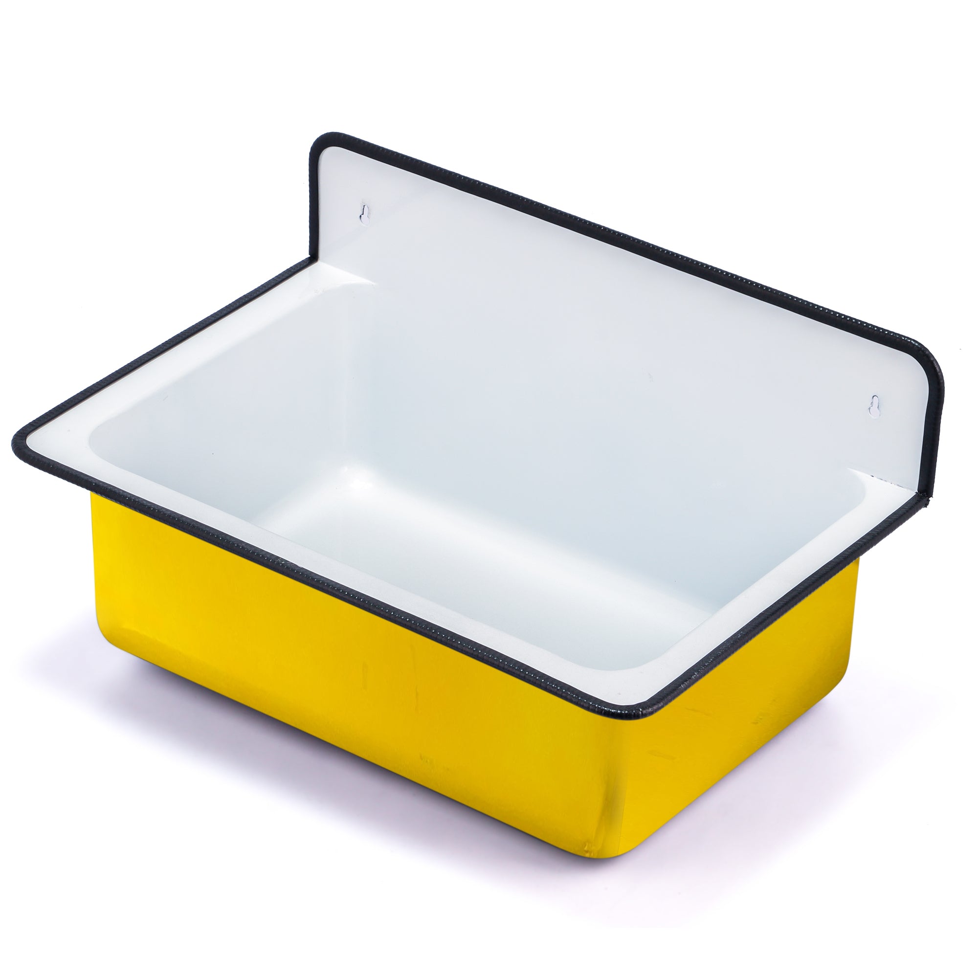 Nantucket Sinks Anchor 20" Wallmount Iron Utility Sink with Accessories, Yellow/White, NS-ACBS20-YLWW
