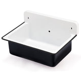 Nantucket Sinks Anchor 19.5" x 14" Irregular Wallmount Iron Bathroom Sink with Accessories, Black/White, NS-ACBS20OF-BLKW