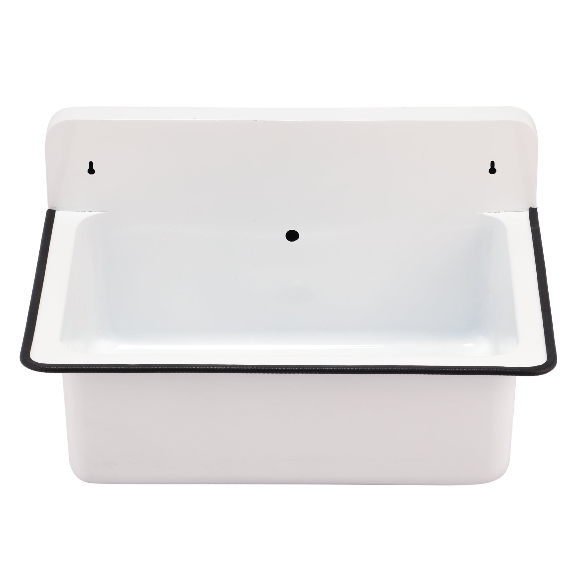Nantucket Sinks Anchor 19.5" x 14" Irregular Wallmount Iron Bathroom Sink with Accessories, White/White, NS-ACBS20OF-WW