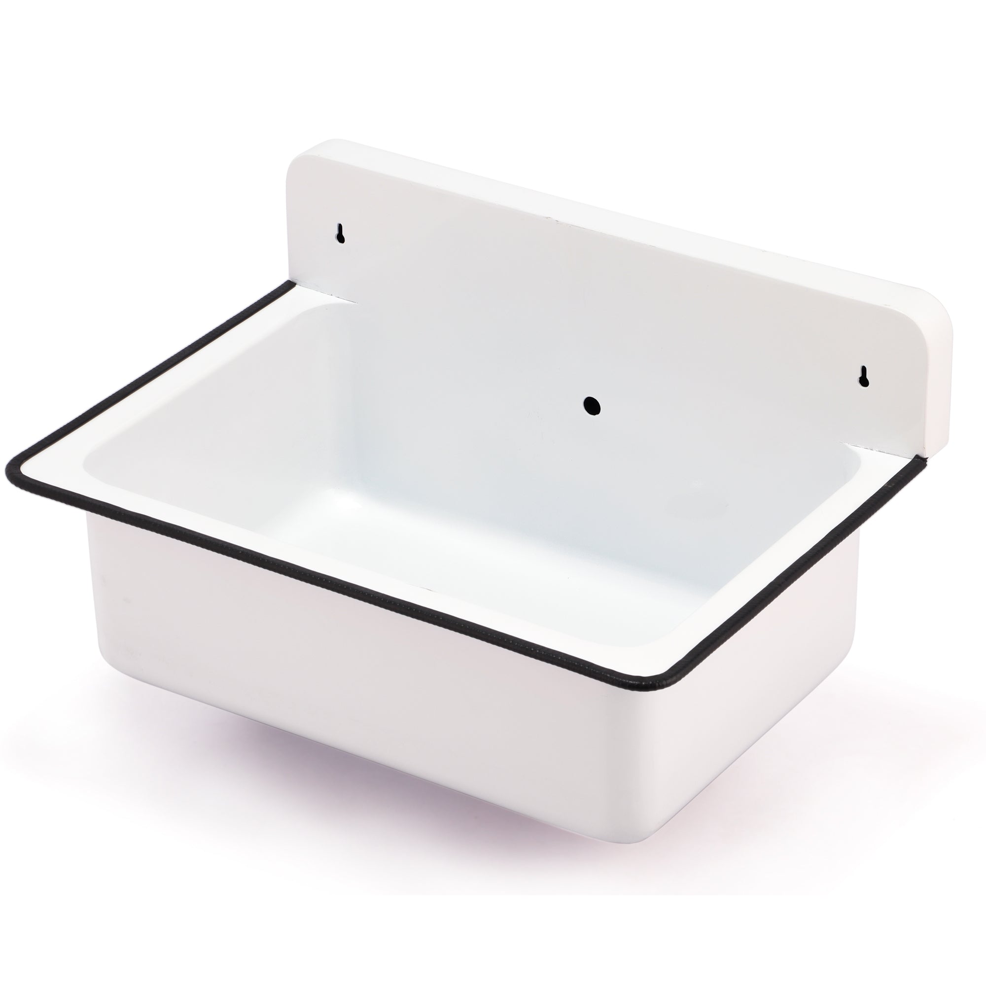 Nantucket Sinks Anchor 19.5" x 14" Irregular Wallmount Iron Bathroom Sink with Accessories, White/White, NS-ACBS20OF-WW