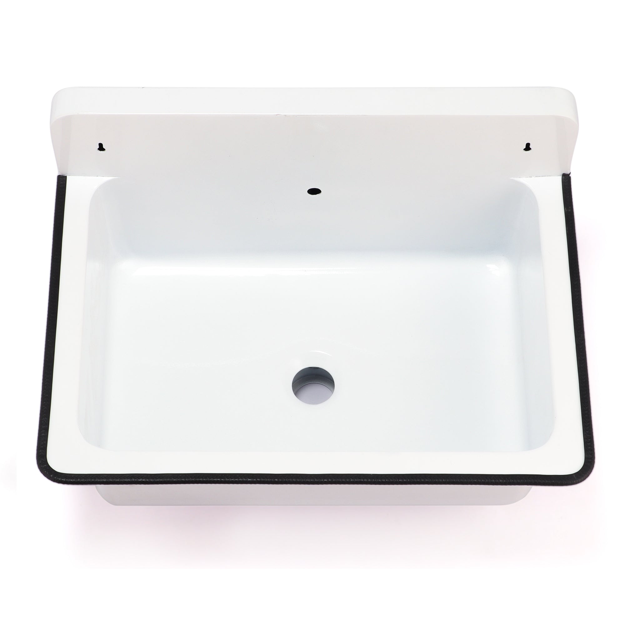 Alternate Image for Nantucket Sinks Anchor 19.5" x 14" Irregular Wallmount Iron Bathroom Sink with Accessories, White/White, NS-ACBS20OF-WW