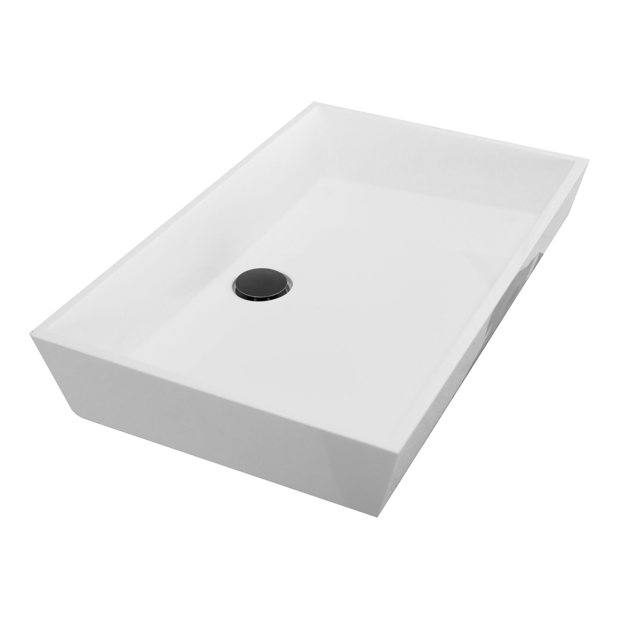 Nantucket Sinks Glacierstone 24" Glacierstone Bathroom Sink, White, NS-GSTR24