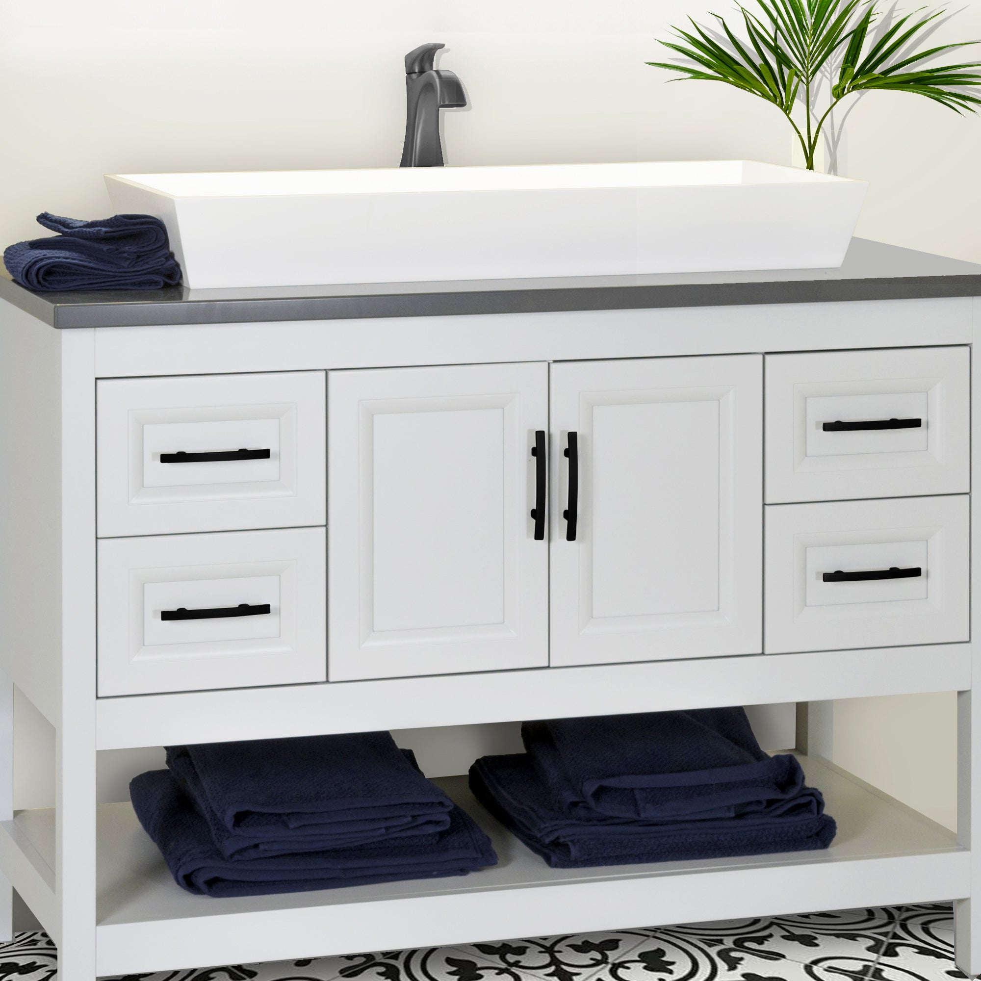 Alternate Image for Nantucket Sinks Glacierstone 36" Bathroom Sink, White, NS-GSTR36