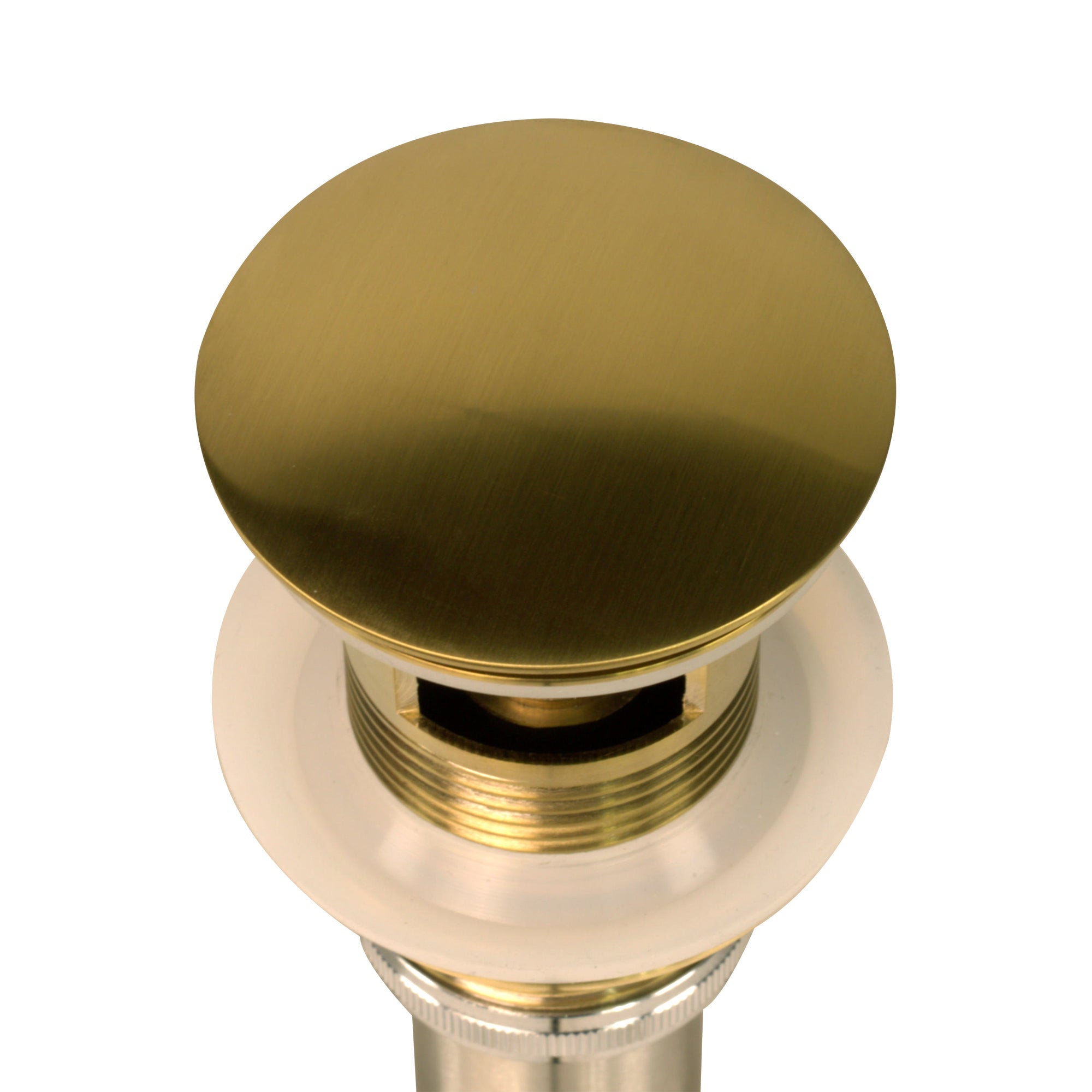 Nantucket Sinks' Brushed Gold Finish Umbrella Drain With Overflow NS-UDBG-OF