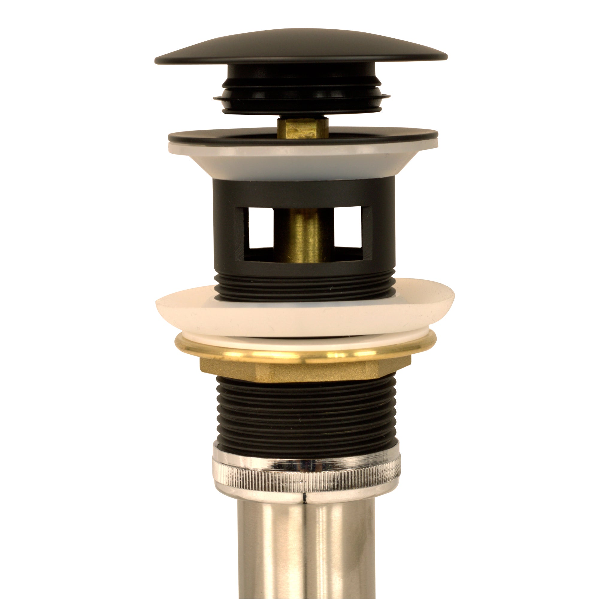 Alternate Image for Nantucket Sinks' Matte Black Finish Umbrella Drain With Overflow NS-UDMB-OF