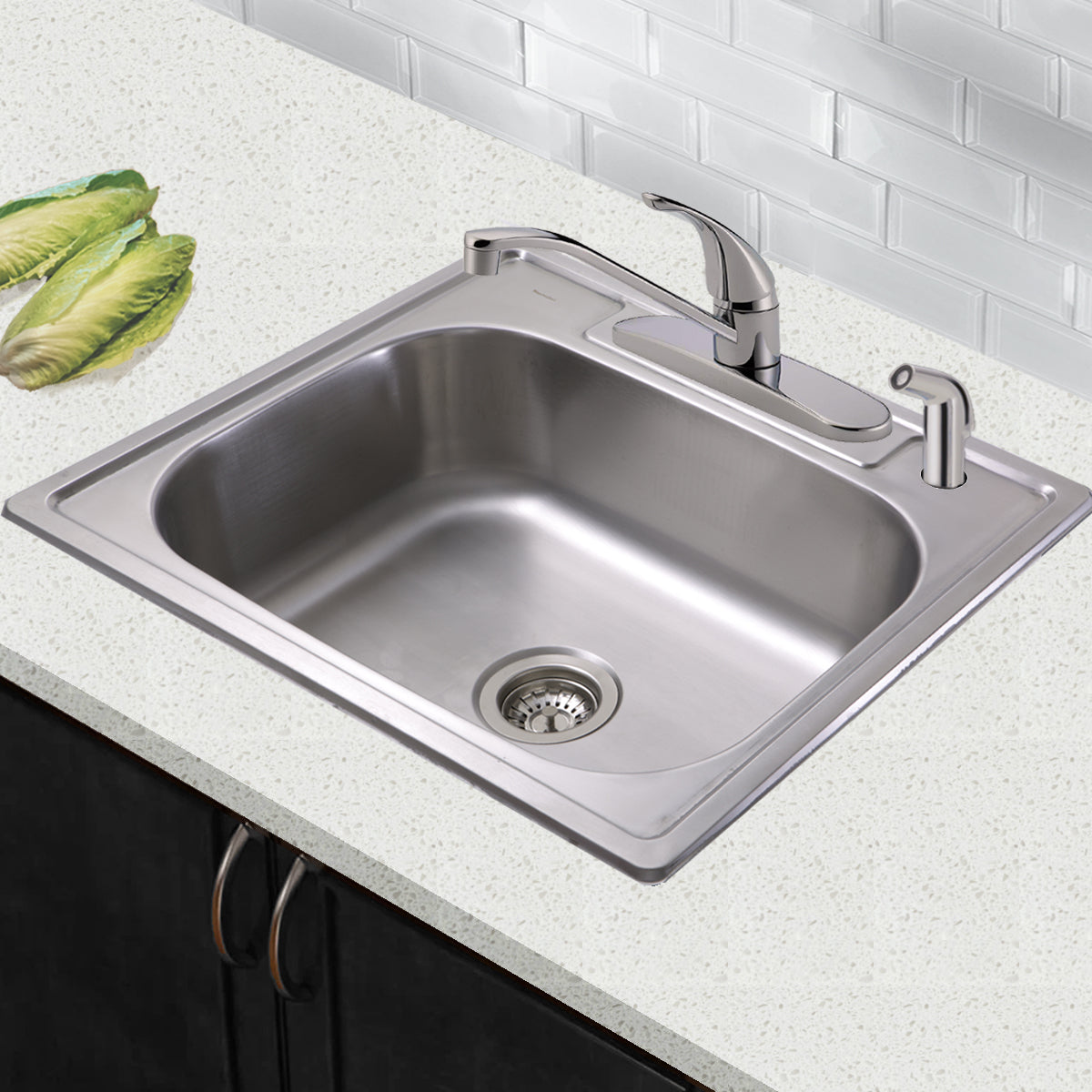 Alternate Image for Nantucket Sinks Madaket 25" Stainless Steel Kitchen Sink, 18 Gauge, NS2522-8
