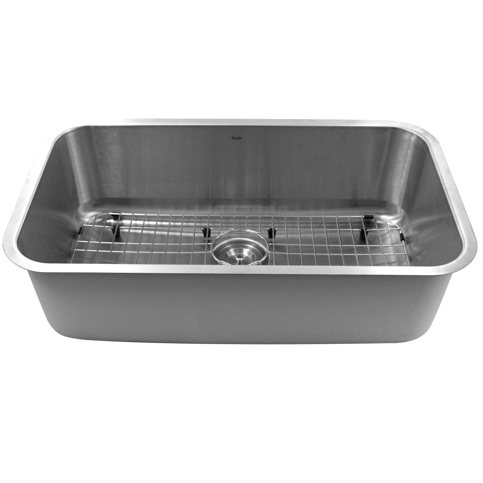 Alternate Image for Nantucket Sinks Sconset 30" Undermount 304 Stainless Steel Kitchen Sink with Accessories, 16 Gauge, NS3018-10-16