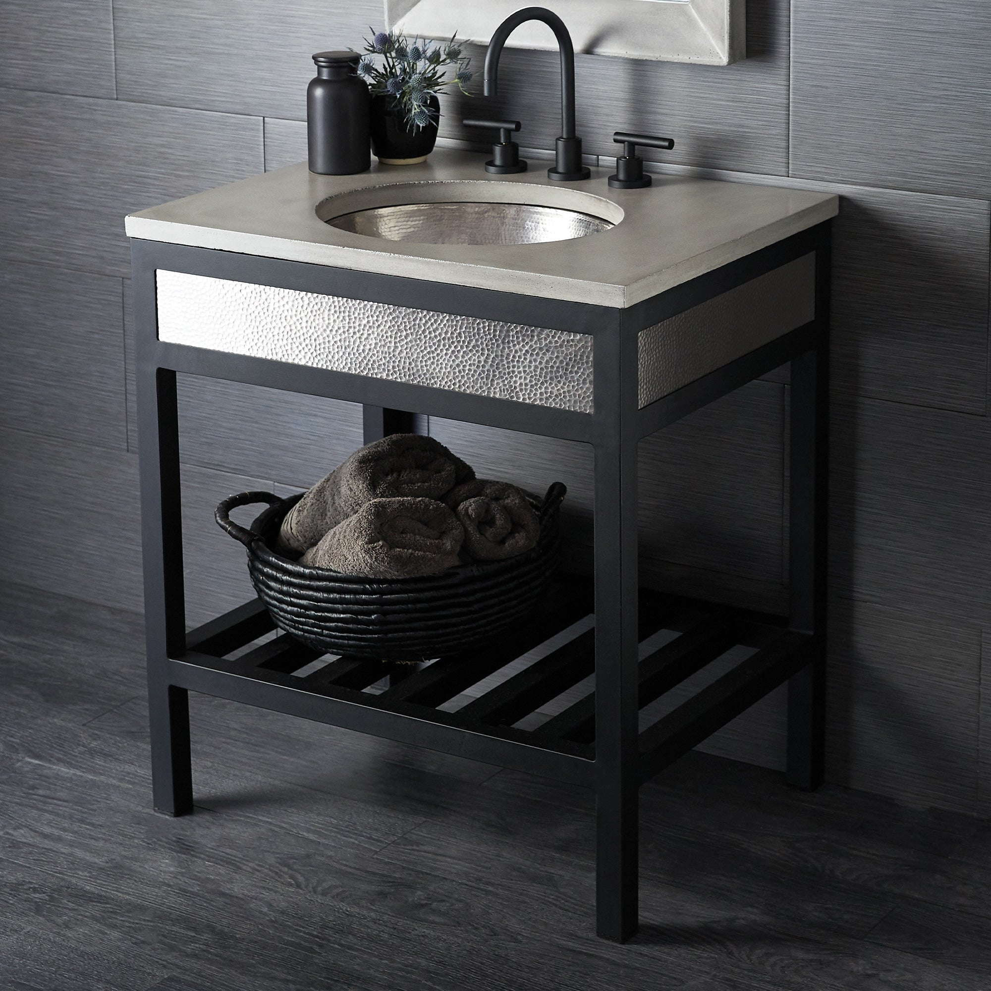 Native Trails 30" NativeStone Vanity Top in Ash- Oval with 8" Widespread Cutout, NSV30-AO