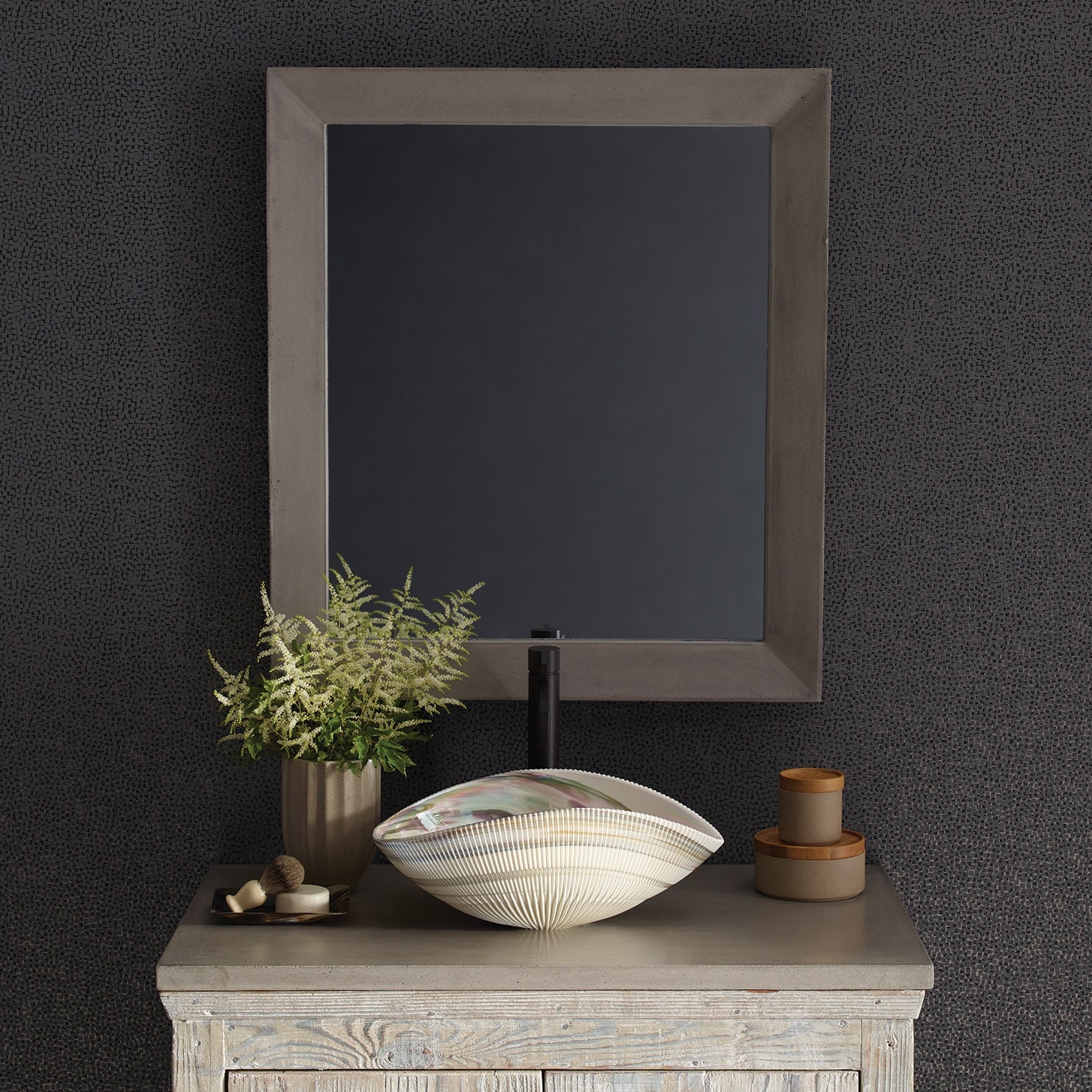 Native Trails 36" NativeStone Vanity Top in Ash- Vessel with Single Hole Cutout, NSV36-AV1