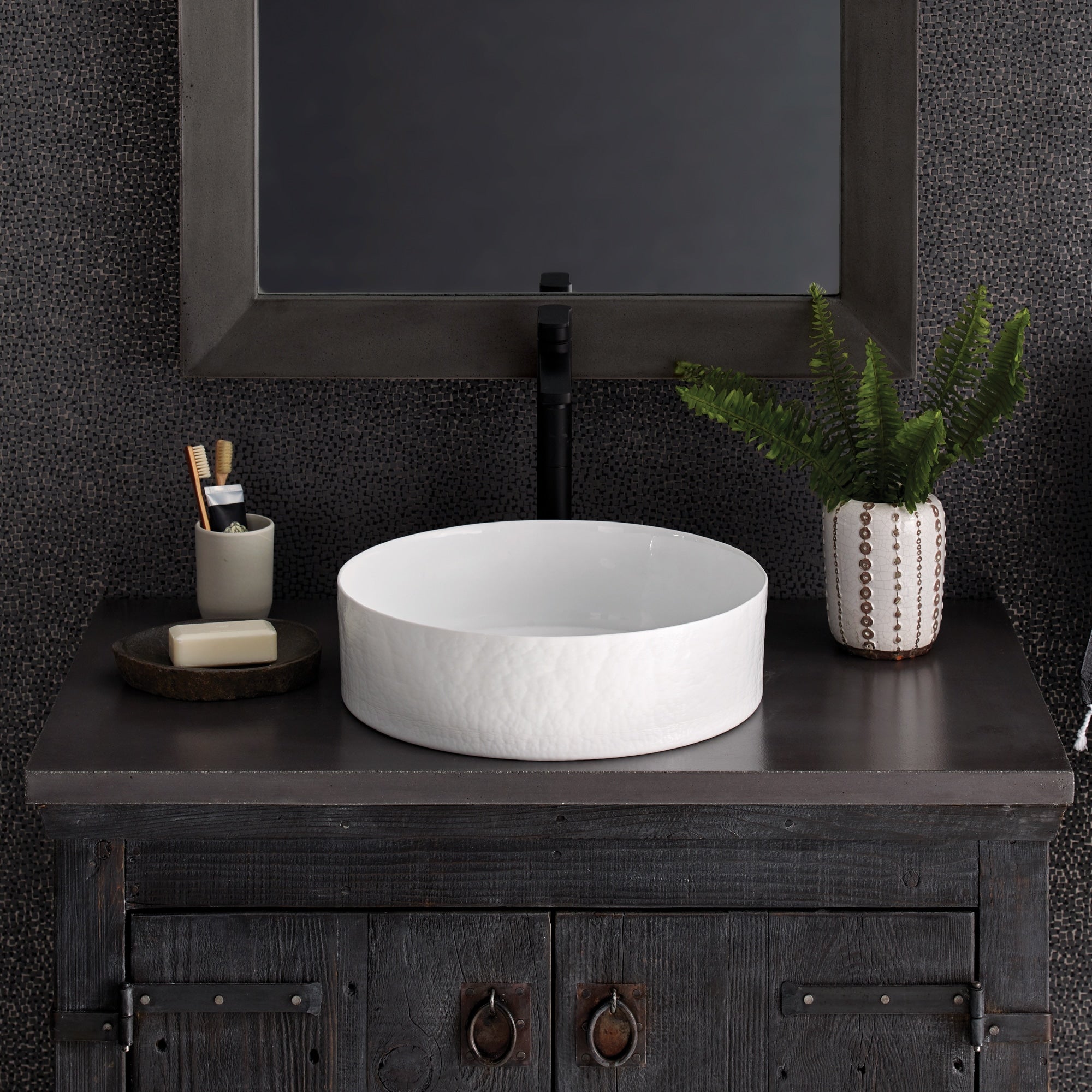Native Trails 36" NativeStone Vanity Top in Slate- Vessel with Single Hole Cutout, NSV36-SV1