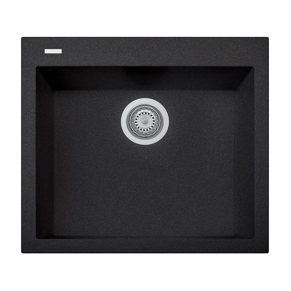 Latoscana Plados 23" Drop-in Single Bowl Kitchen Sink, Black, ON6010-44