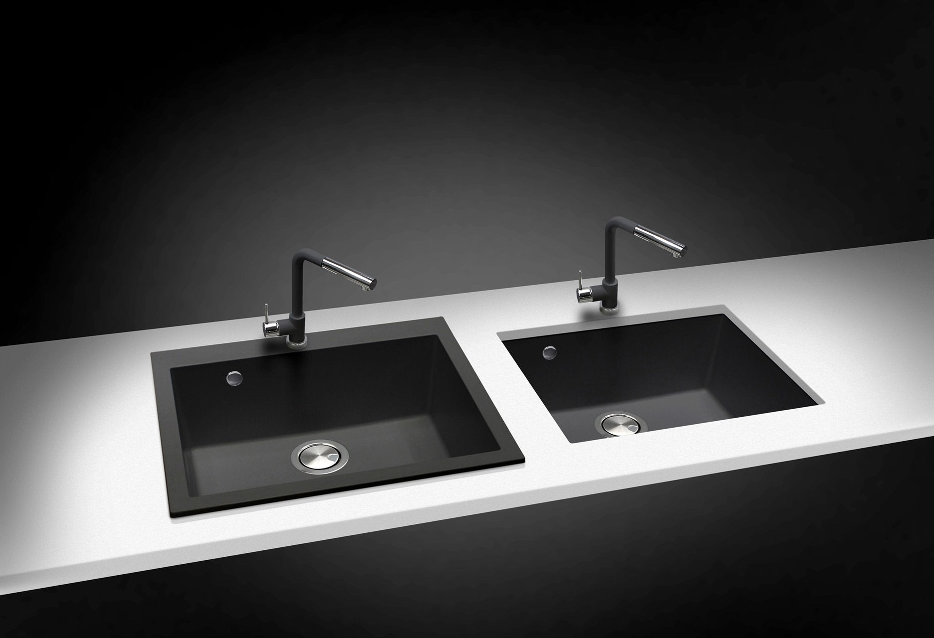 Alternate Image for Latoscana Plados 23" Drop-in Single Bowl Kitchen Sink, Black, ON6010-44UG