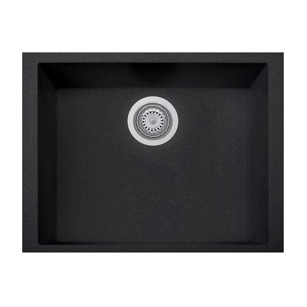 Latoscana Plados 23" Undermount Single Bowl Kitchen Sink, Black, ON6010ST-44
