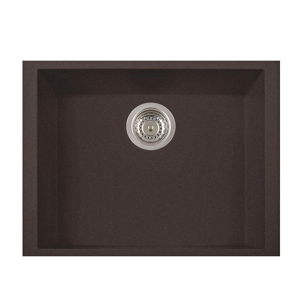 Latoscana Plados 23" Undermount Single Bowl Kitchen Sink, Brown, ON6010ST-64