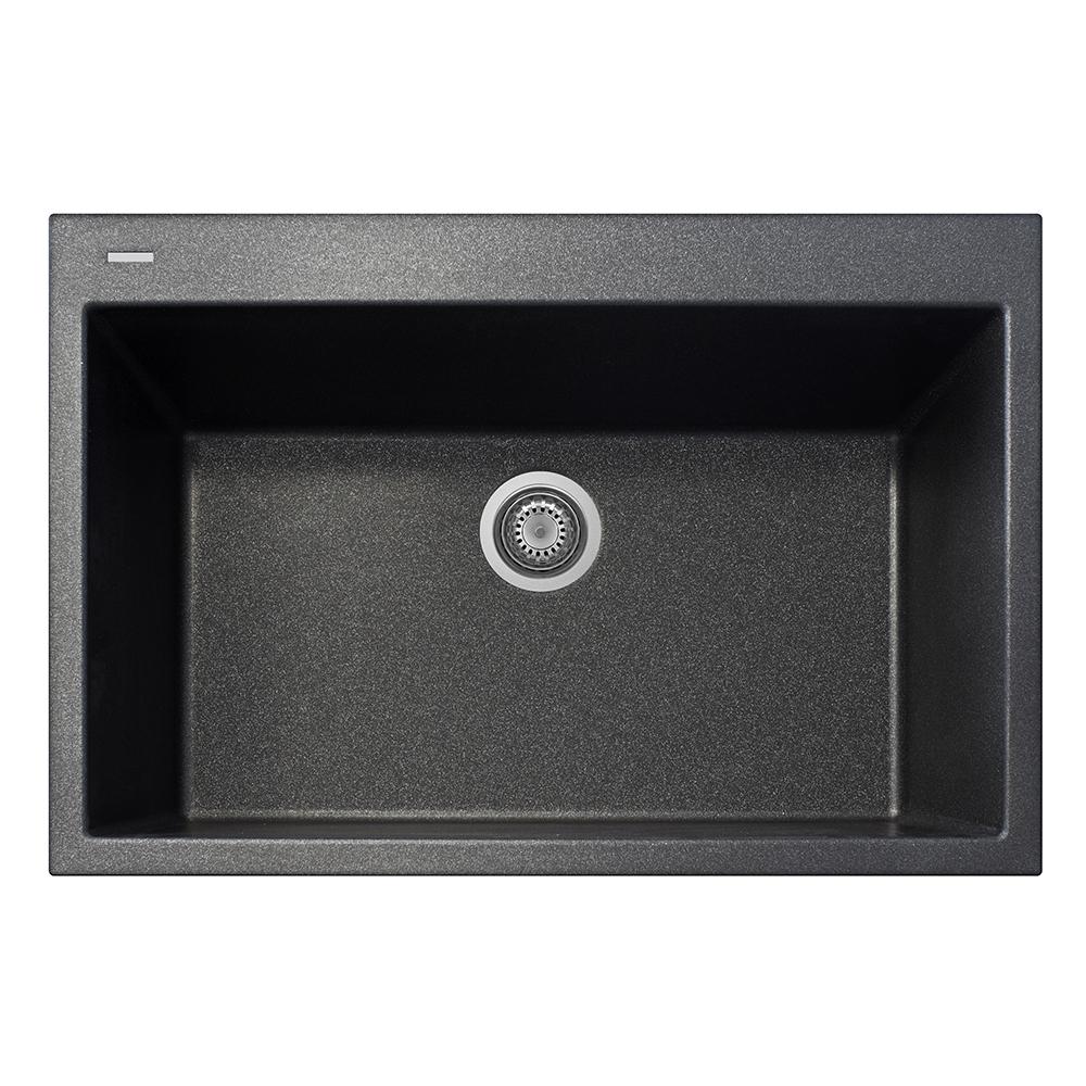 Alternate Image for Latoscana Plados 33" Drop-in Single Bowl Kitchen Sink, Black, ON8410-44UG