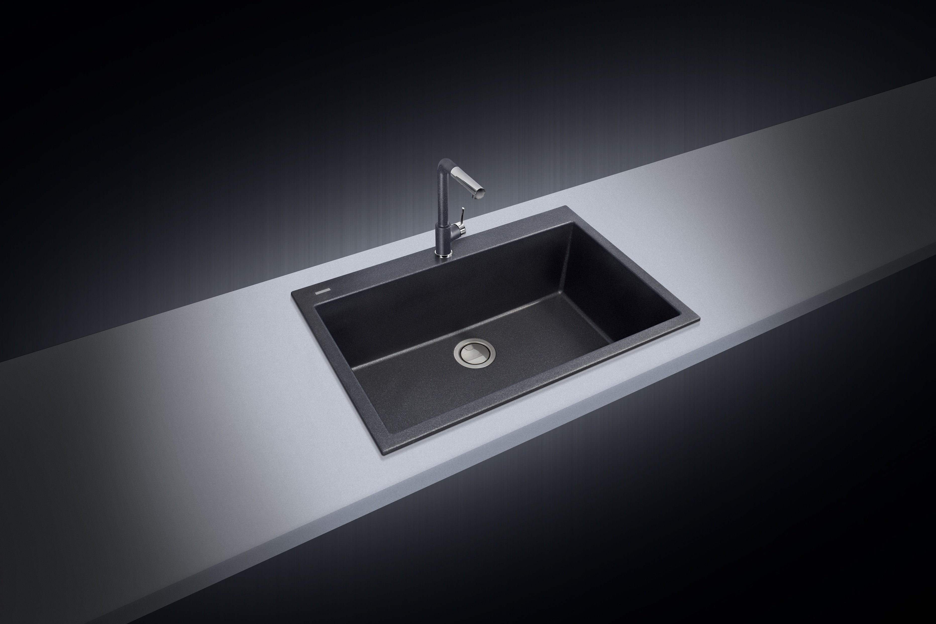 Alternate Image for Latoscana Plados 33" Drop-in Single Bowl Kitchen Sink, Black, ON8410-44UG
