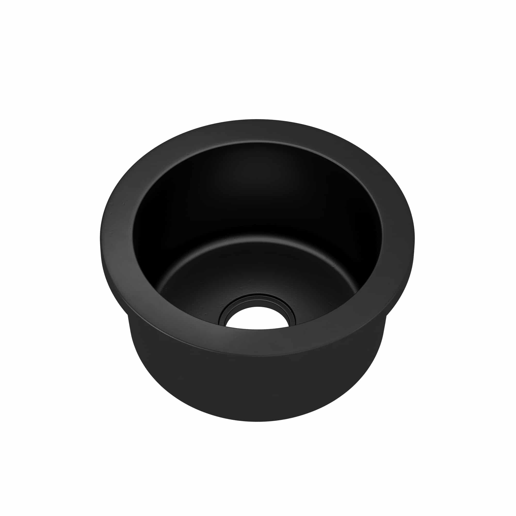 Native Trails Olivos 16" Round NativeStone Concrete Bar/Prep Sink, Charcoal, NSB1607-C
