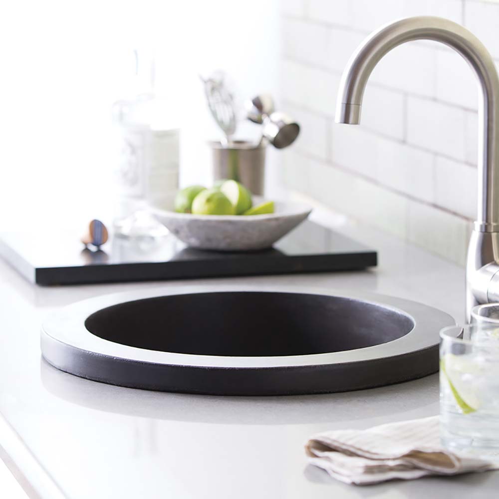 Native Trails Olivos 16" NativeStone Concrete Bar/Prep Sink, Slate, NSB1607-S