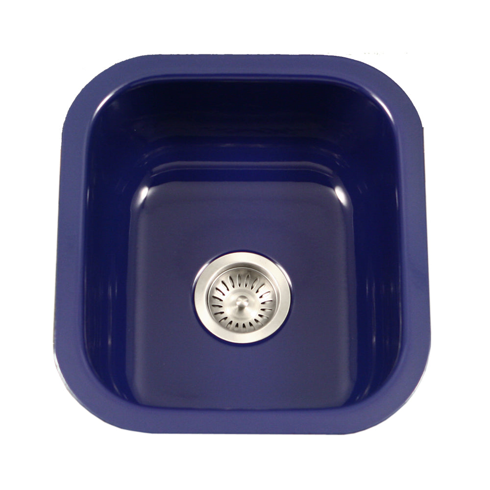Alternate Image for Houzer 16" Porcelain Enamel Steel Undermount Bar/Prep Sink, Blue, PCB-1750 NB