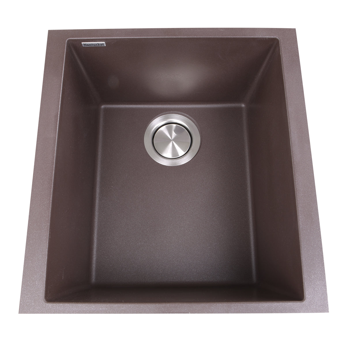 Nantucket Sinks Plymouth 16" Granite Composite Bar Sink, Brown, PR1716-BR