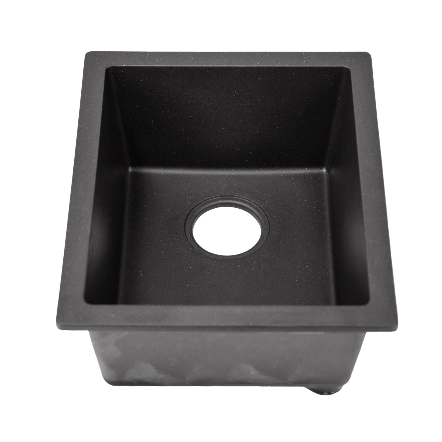 Nantucket Sinks Rockport 15" Rectangle Granite Composite Bar/Kitchen Sink with Accessories, Black, PR1815-BL