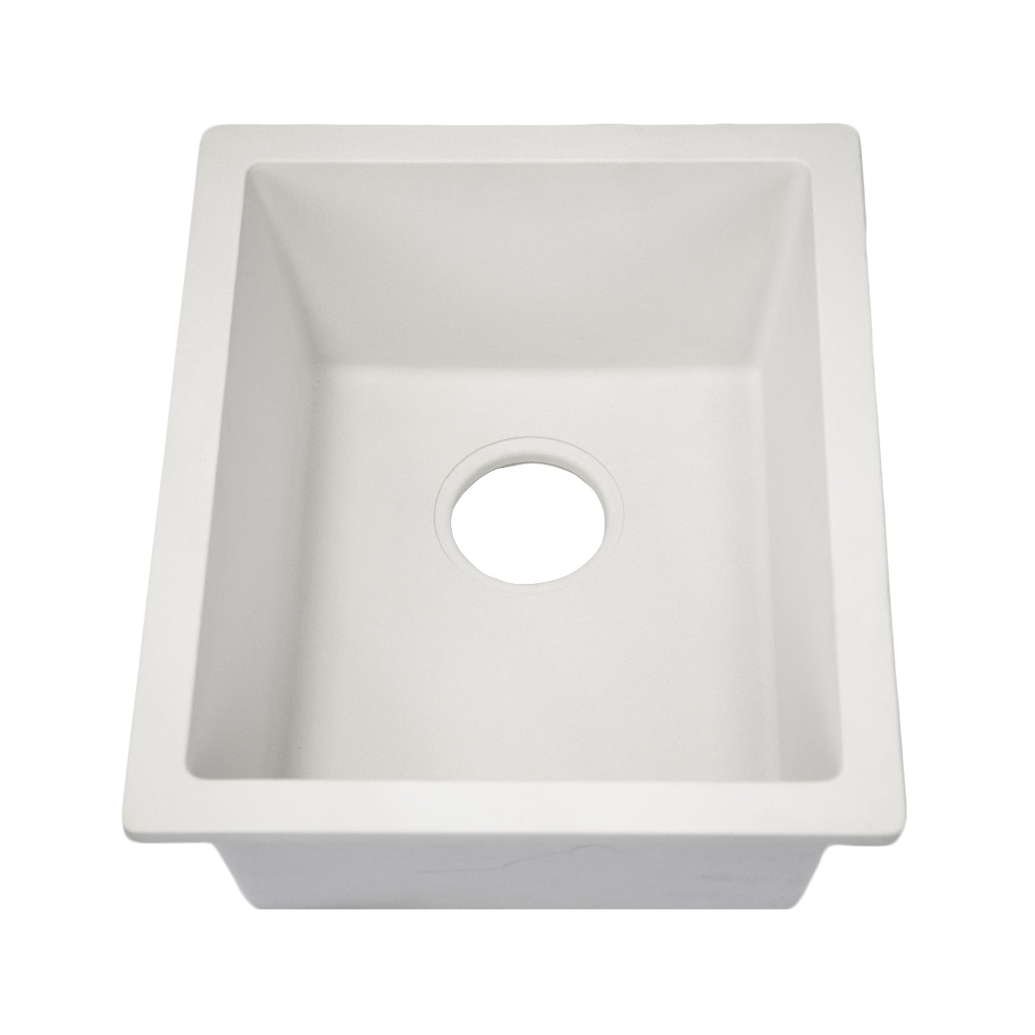Nantucket Sinks Rockport 15" Rectangle Granite Composite Bar/Kitchen Sink with Accessories, White, PR1815-W