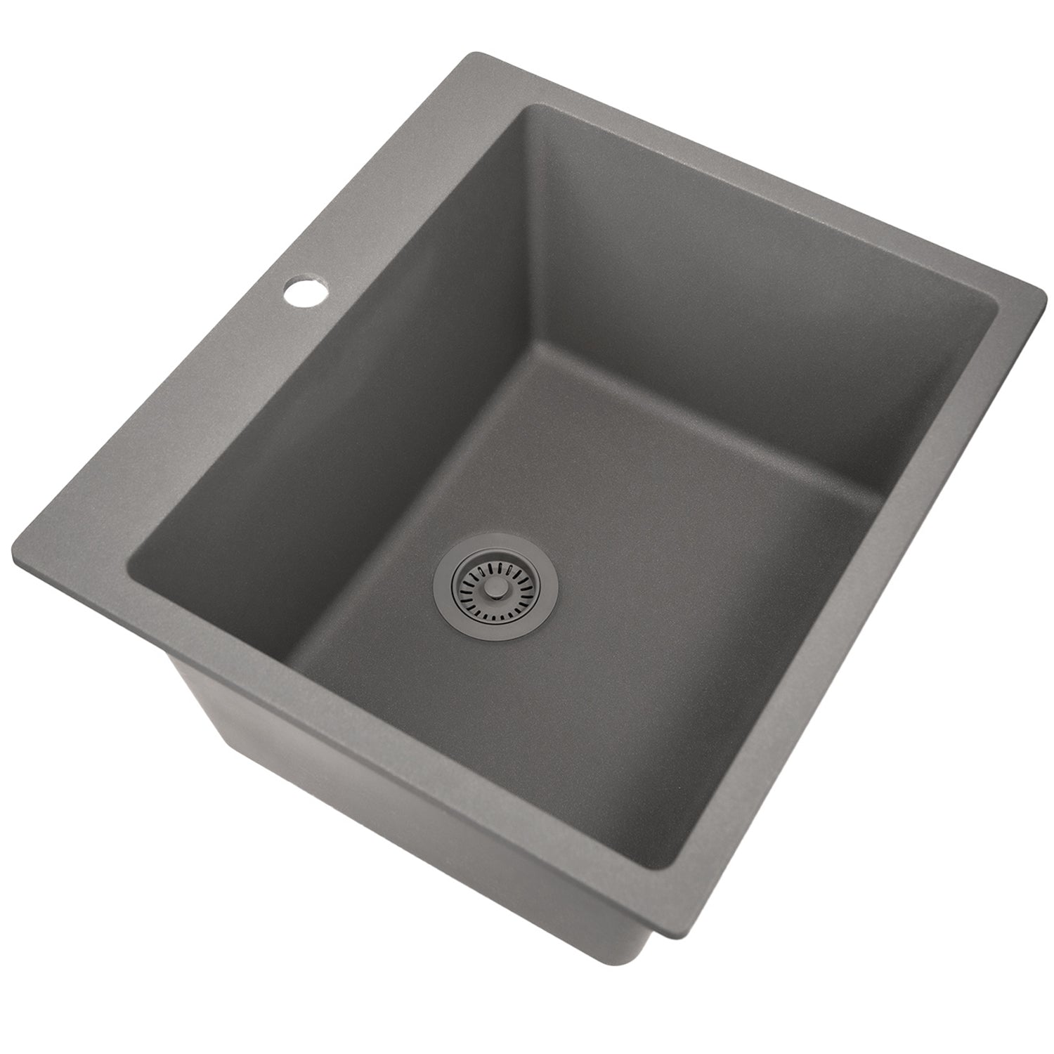 Alternate Image for Nantucket Sinks Rockport 25" Dual Mount Granite Composite Laundry Sink, Titanium, PR2522-DM-TI