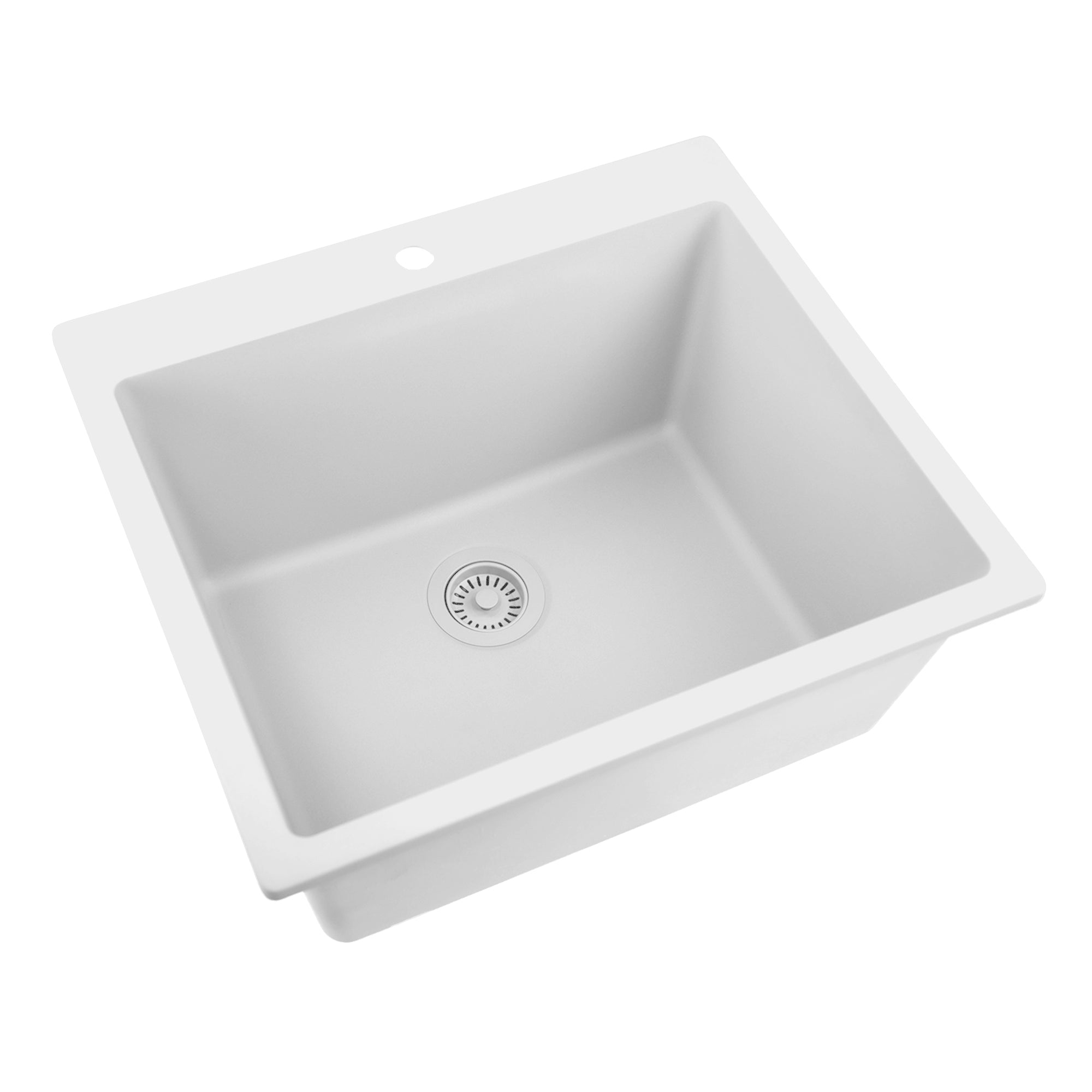 Alternate Image for Nantucket Sinks Rockport 25" Dual Mount Granite Composite Laundry Sink, White, PR2522-DM-W