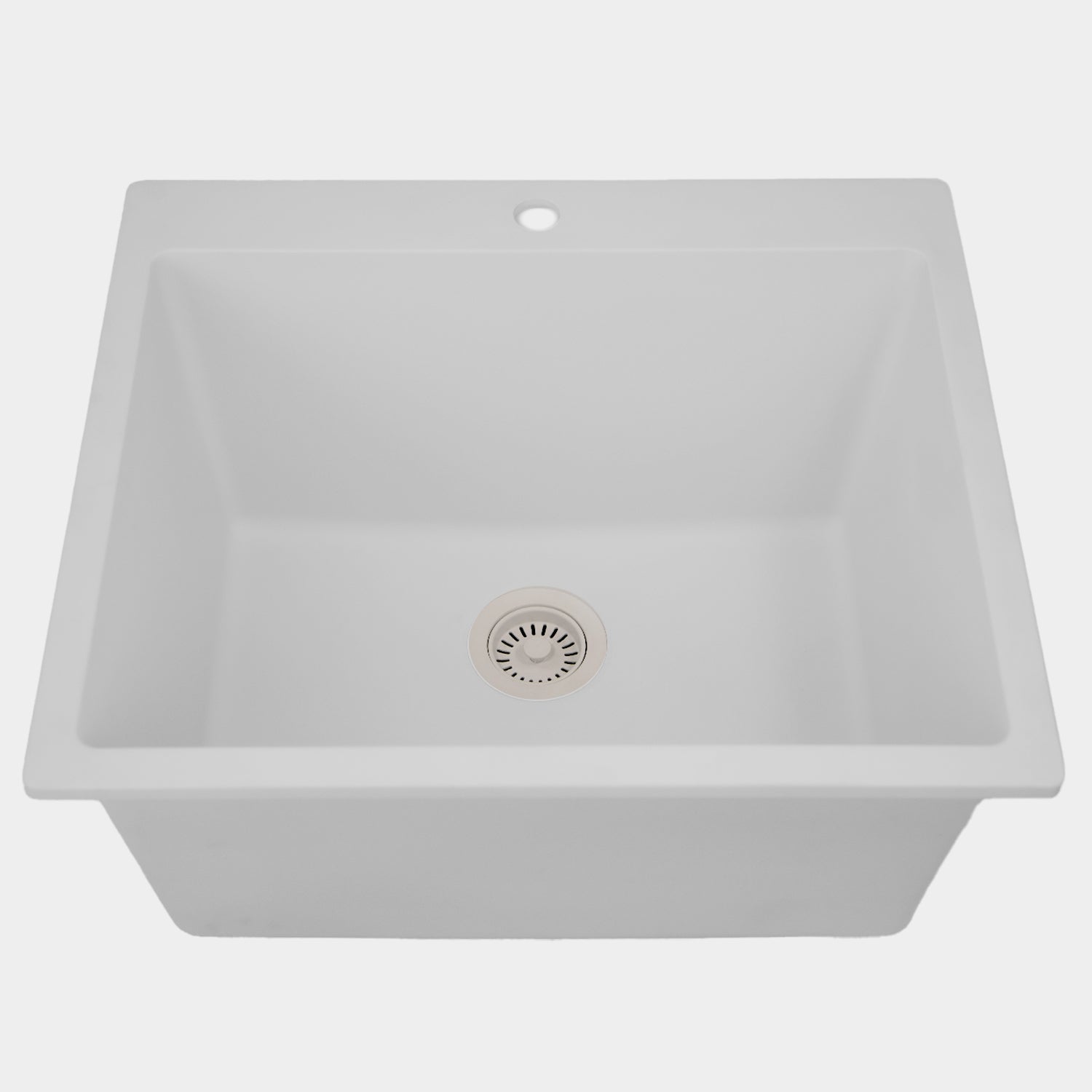 Alternate Image for Nantucket Sinks Rockport 25" Dual Mount Granite Composite Laundry Sink, White, PR2522-DM-W