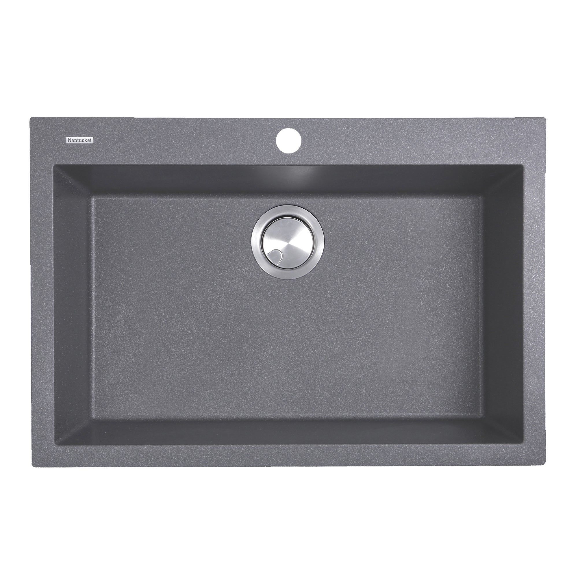 Alternate Image for Nantucket Sinks Plymouth 27" Dual Mount Granite Composite Kitchen Sink with Accessories, Titanium, PR2720-DM-TI
