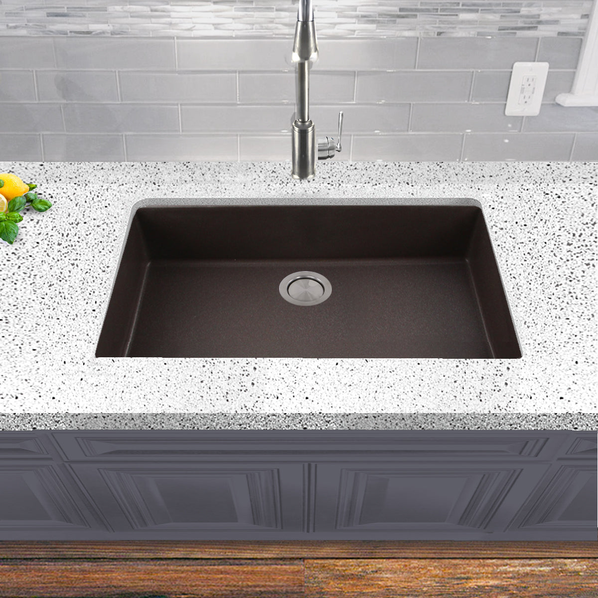 Nantucket Sinks Plymouth 30" Granite Composite Kitchen Sink, Brown, PR3018-BR - The Sink Boutique