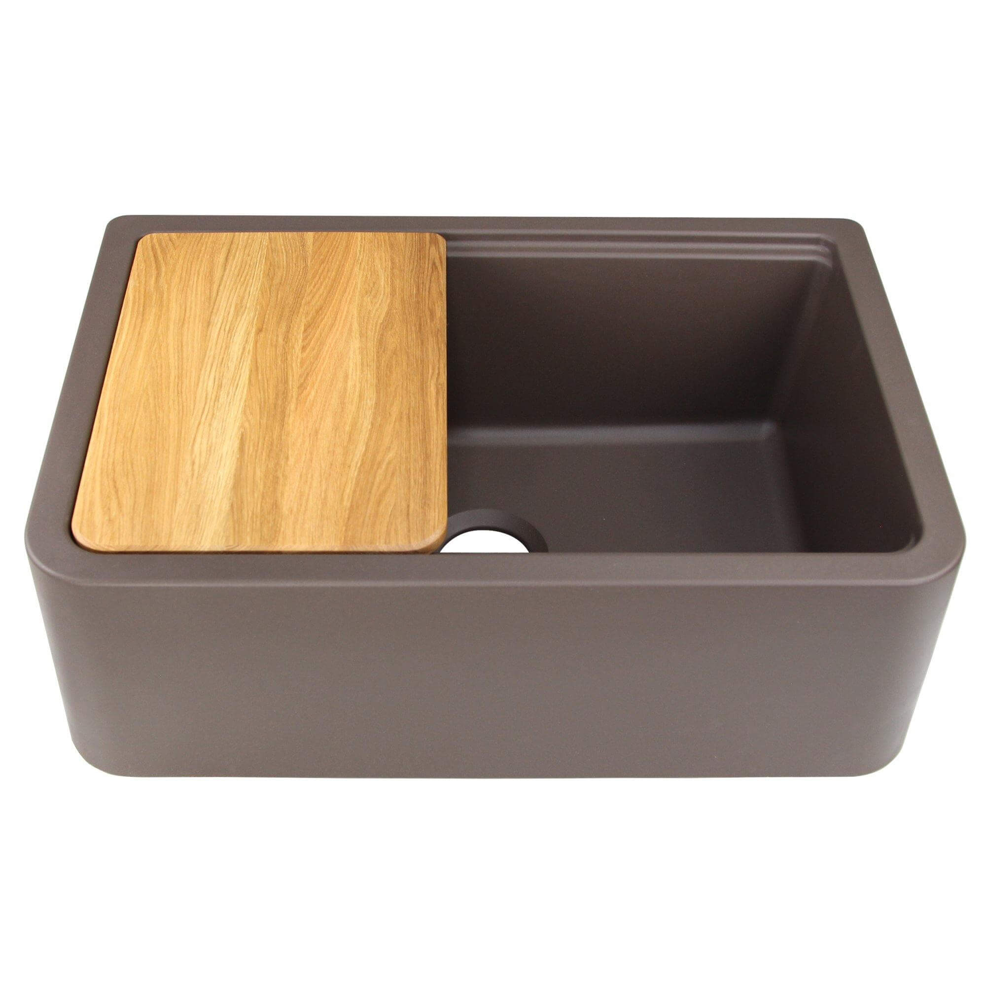 Alternate Image for Nantucket Sinks Rockport 30" Granite Composite Workstation Farmhouse Sink with Accessories, Brown, PR3020-APS-BR