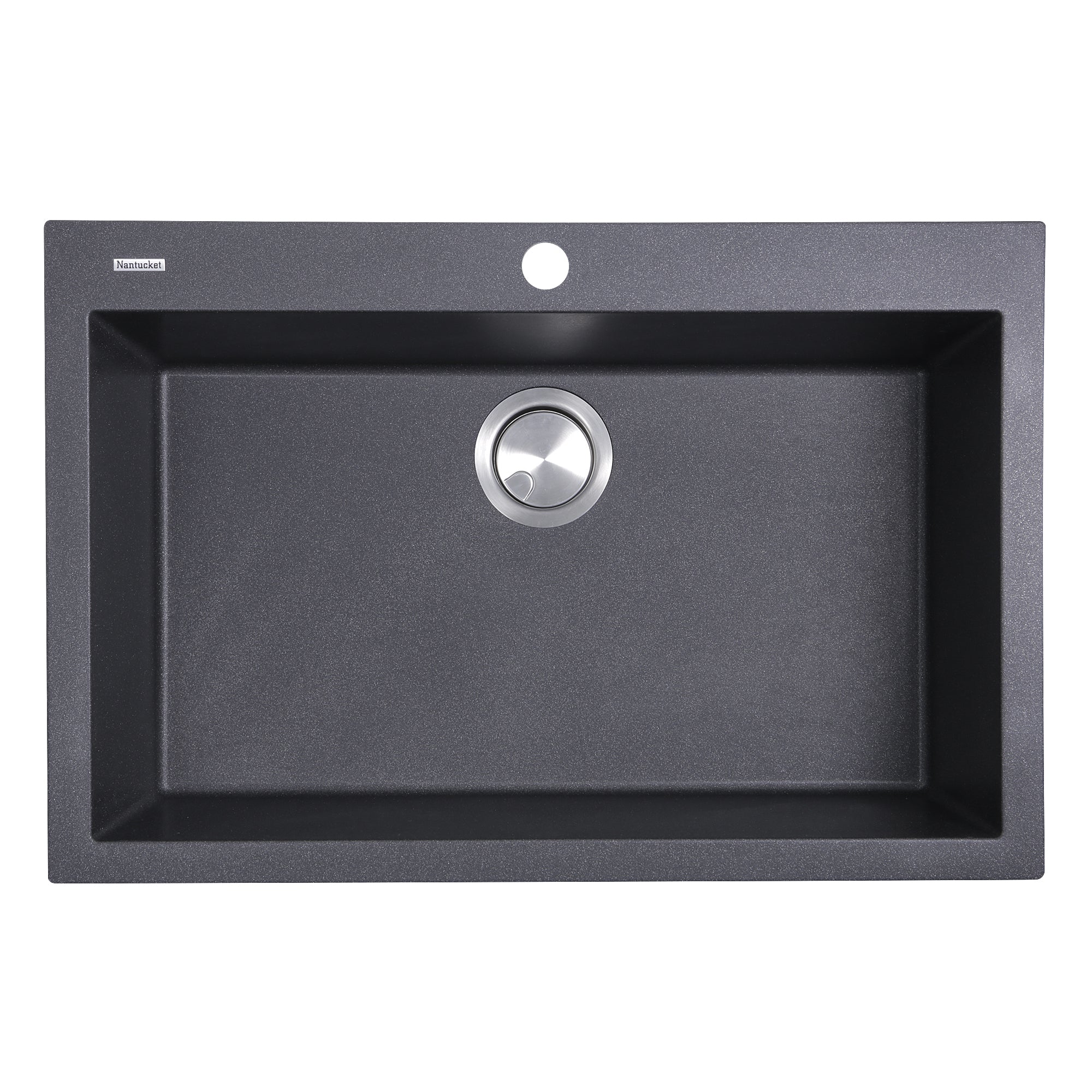 Nantucket Sinks Plymouth 30" Granite Composite Kitchen Sink, Black, PR3020-DM-BL - The Sink Boutique