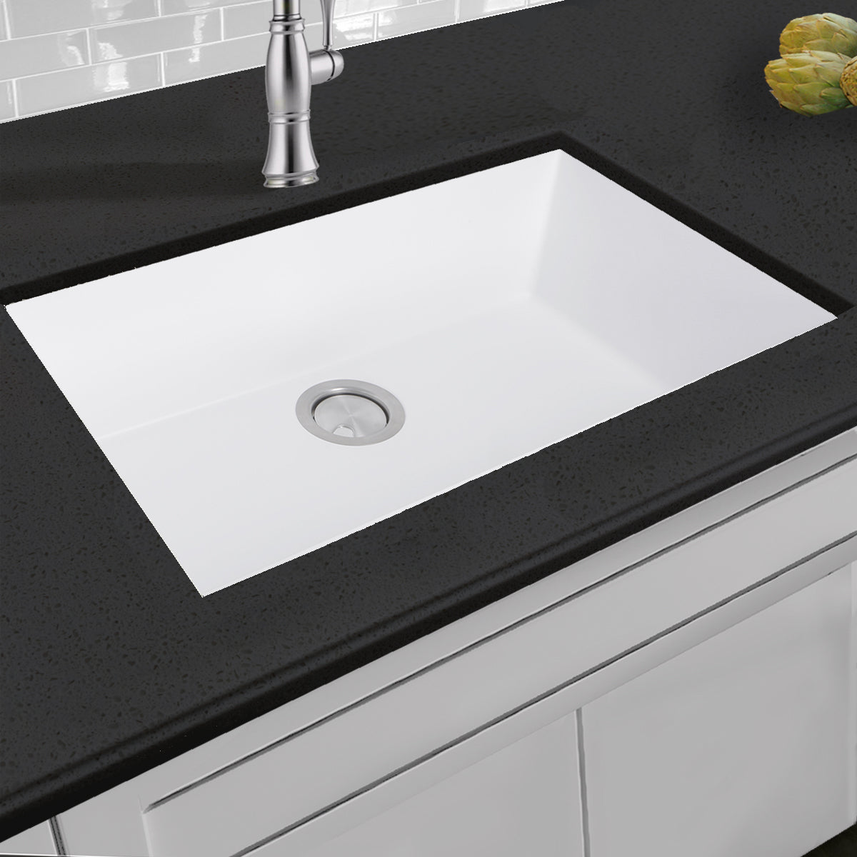 Alternate Image for Nantucket Sinks Plymouth 30" Granite Composite Kitchen Sink, White, PR3020-DM-W