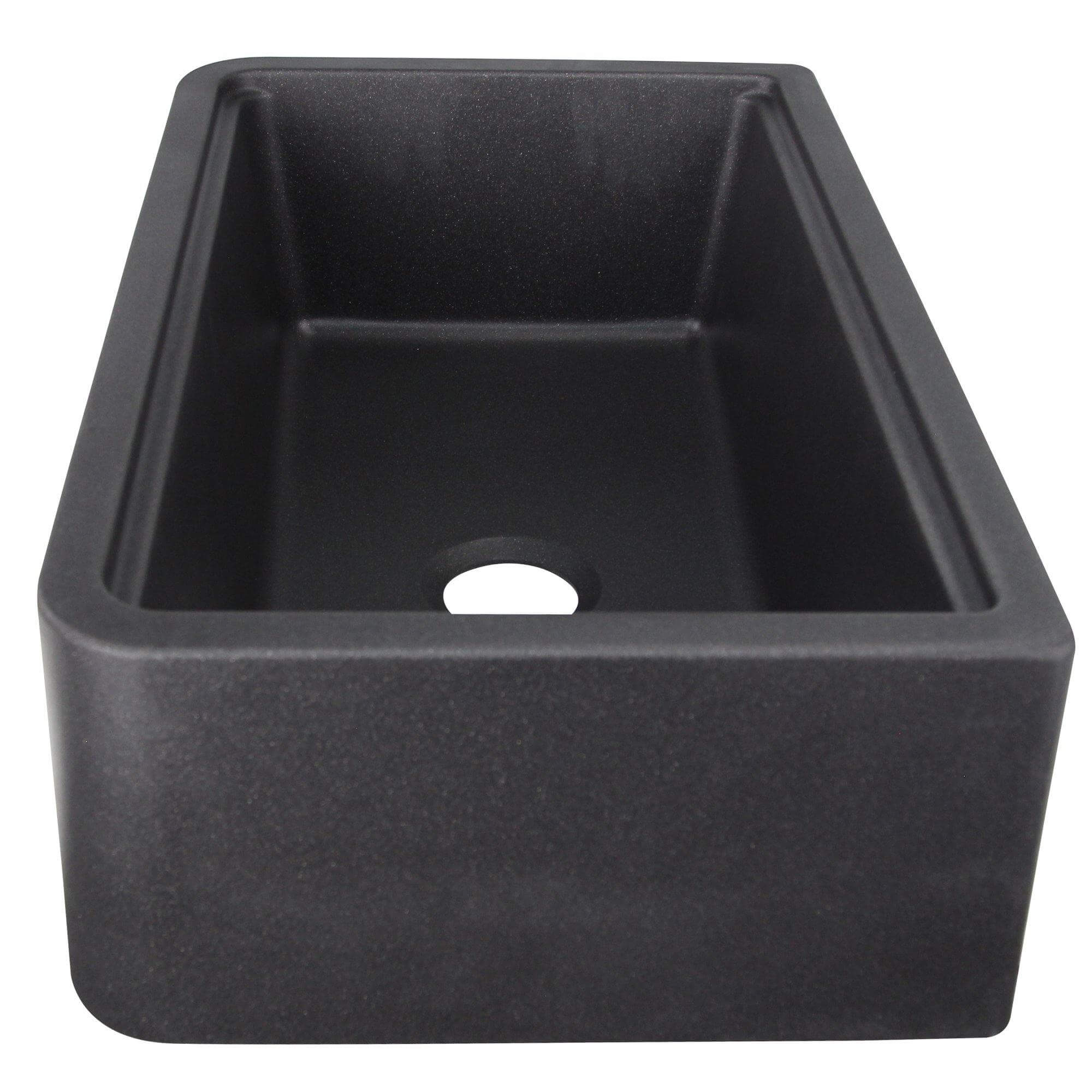 Alternate Image for Nantucket Sinks Rockport 33" Granite Composite Workstation Farmhouse Sink with Accessories, Black, PR3320-APS-BL
