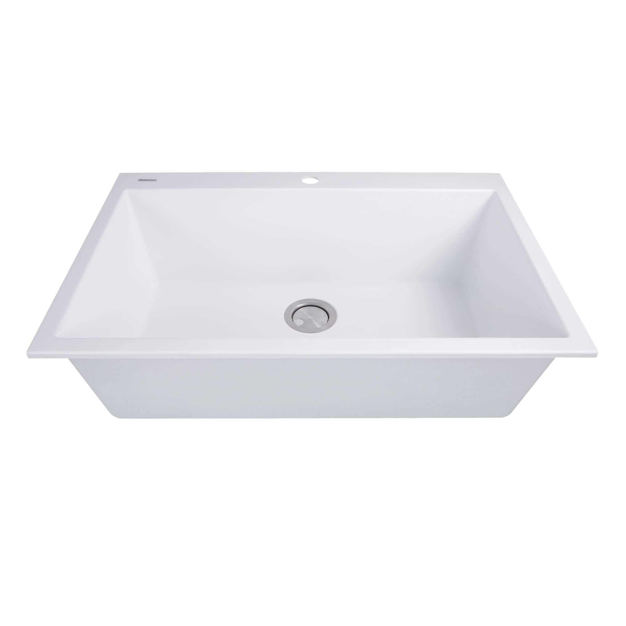 Alternate Image for Nantucket Sinks Plymouth 33" Granite Composite Kitchen Sink, White, PR3322-DM-W