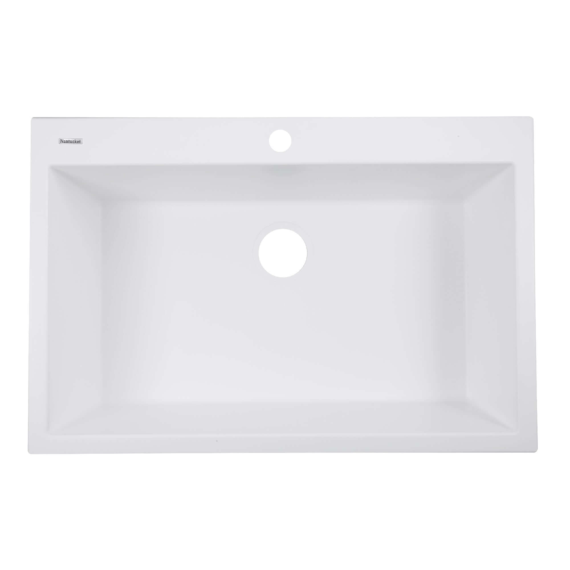 Alternate Image for Nantucket Sinks Plymouth 33" Granite Composite Kitchen Sink, White, PR3322-DM-W
