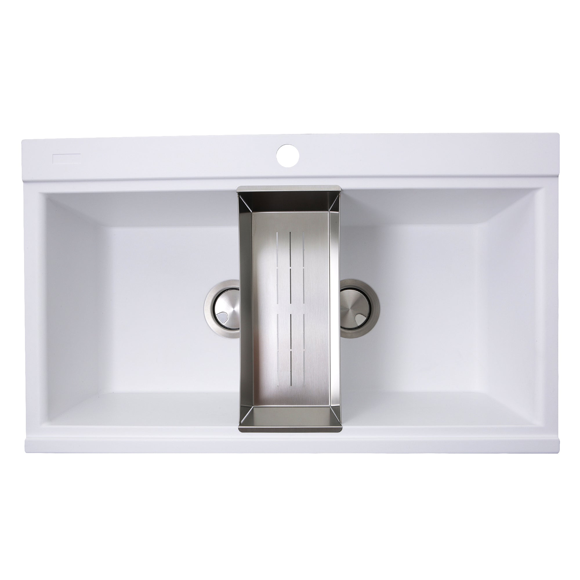 Alternate Image for Nantucket Sinks Plymouth 34" Granite Composite Kitchen Sink, 50/50 Double Bowl, White, PR3420PS-W