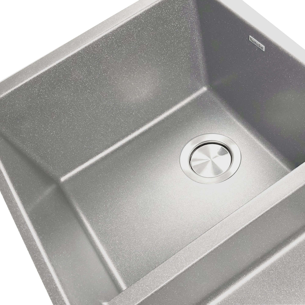 Alternate Image for Nantucket Sinks Plymouth 33" Undermount Granite Composite Kitchen Sink, 50/50 Double Bowl, Titanium Grey/metallic flecks, PR5050-LDTI