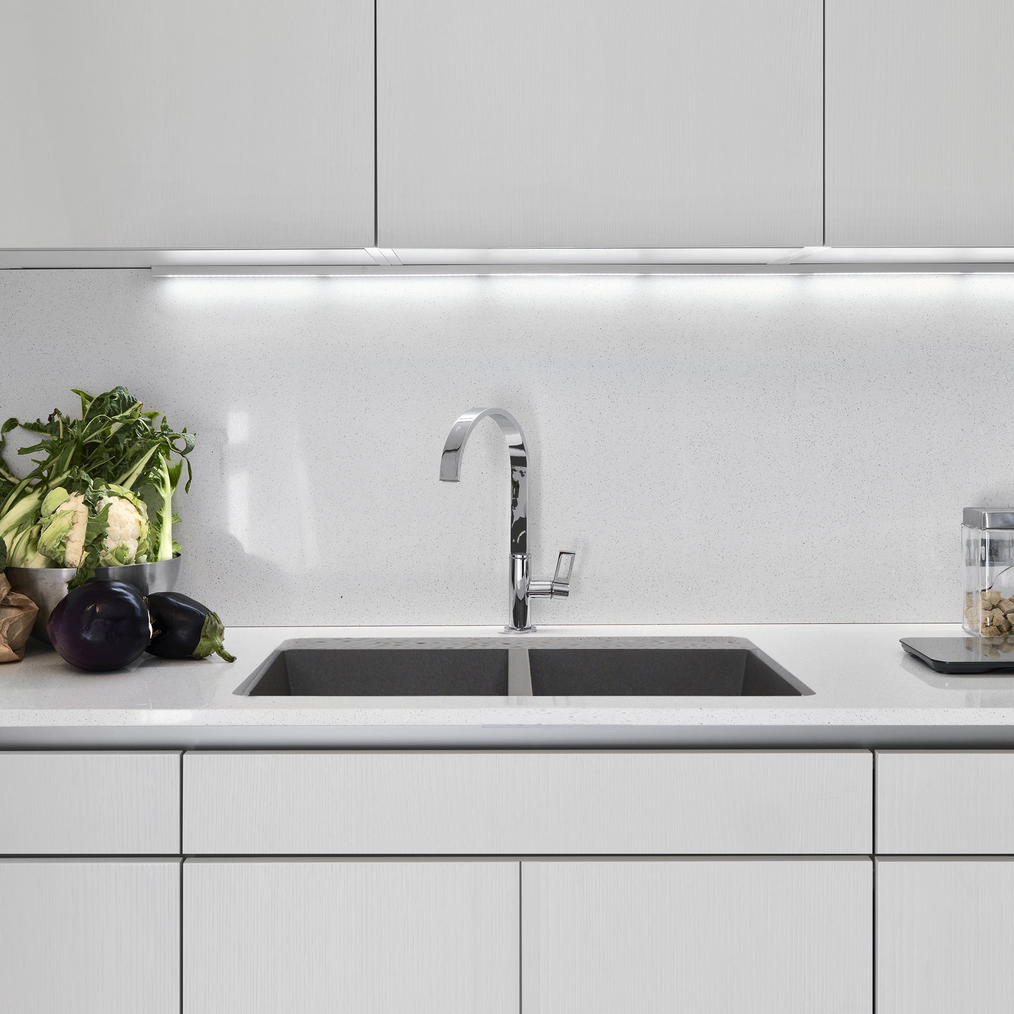 Alternate Image for Nantucket Sinks Plymouth 32" Granite Composite Kitchen Sink, 50/50 Double Bowl, Titanium, PR5050-TI-UM