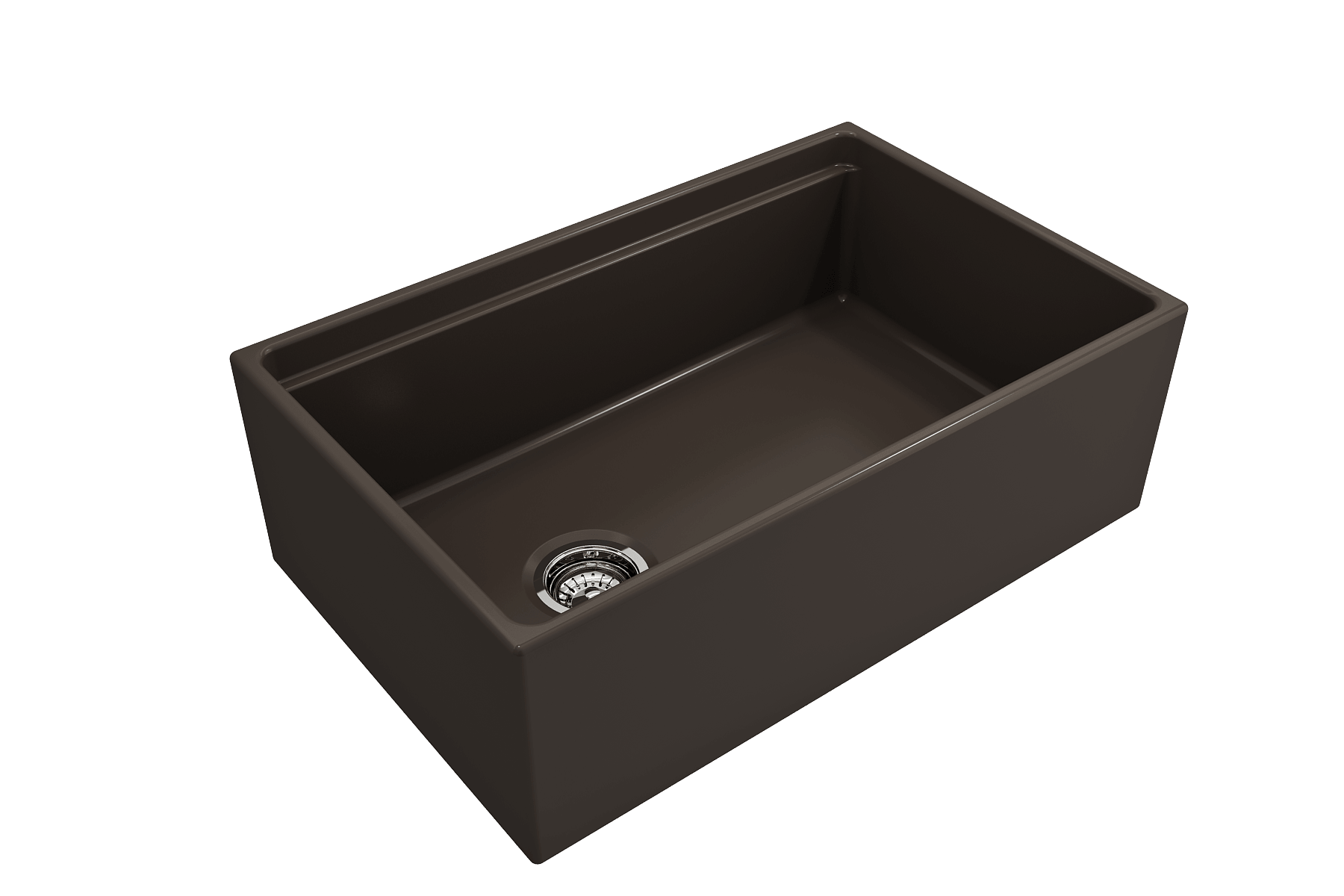 Alternate Image for BOCCHI Contempo 30" Fireclay Workstation Farmhouse Sink with Accessories, Matte Brown, 1344-025-0120