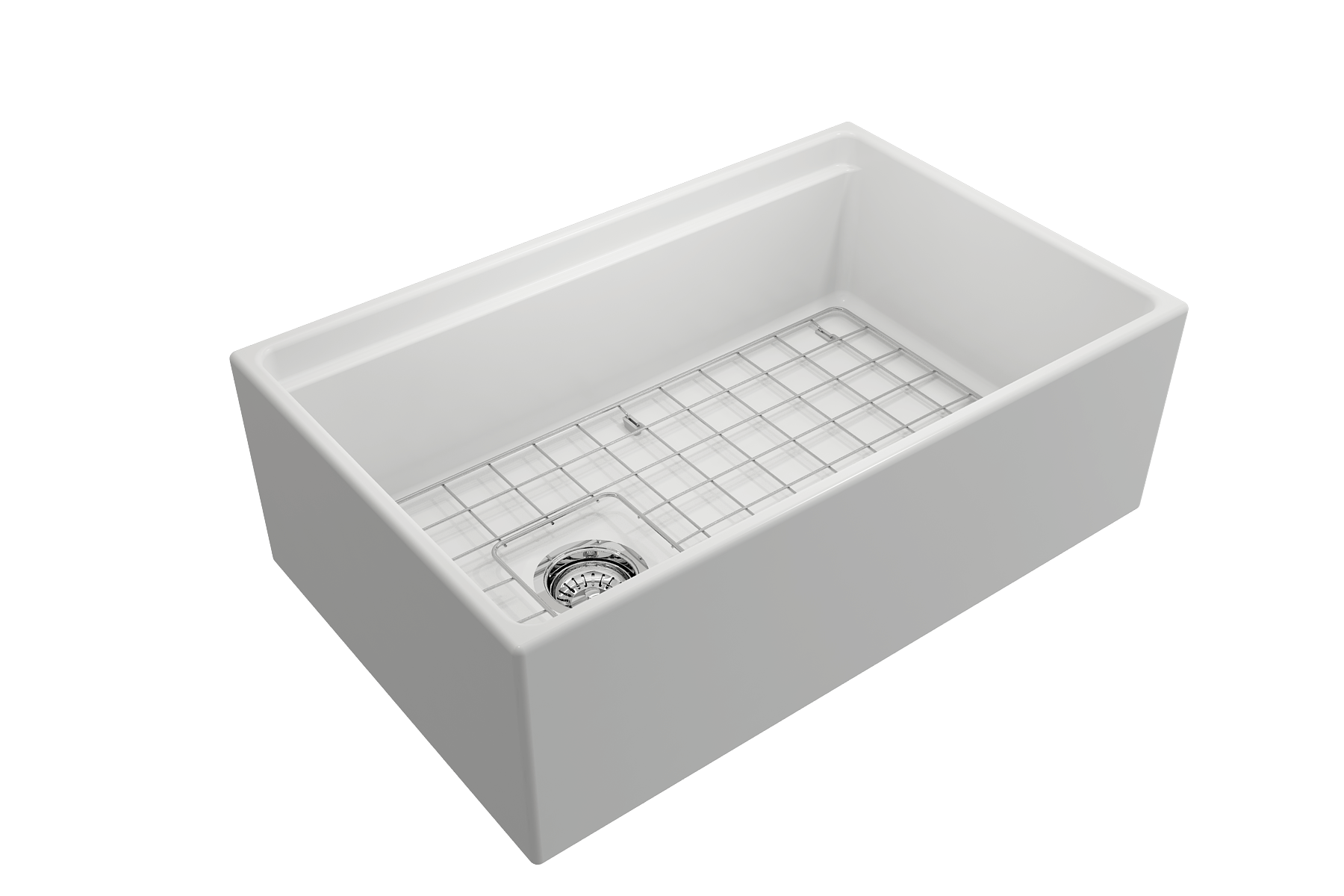 Alternate Image for BOCCHI Contempo 30" Fireclay Workstation Farmhouse Sink with Accessories, Matte White, 1344-002-0120