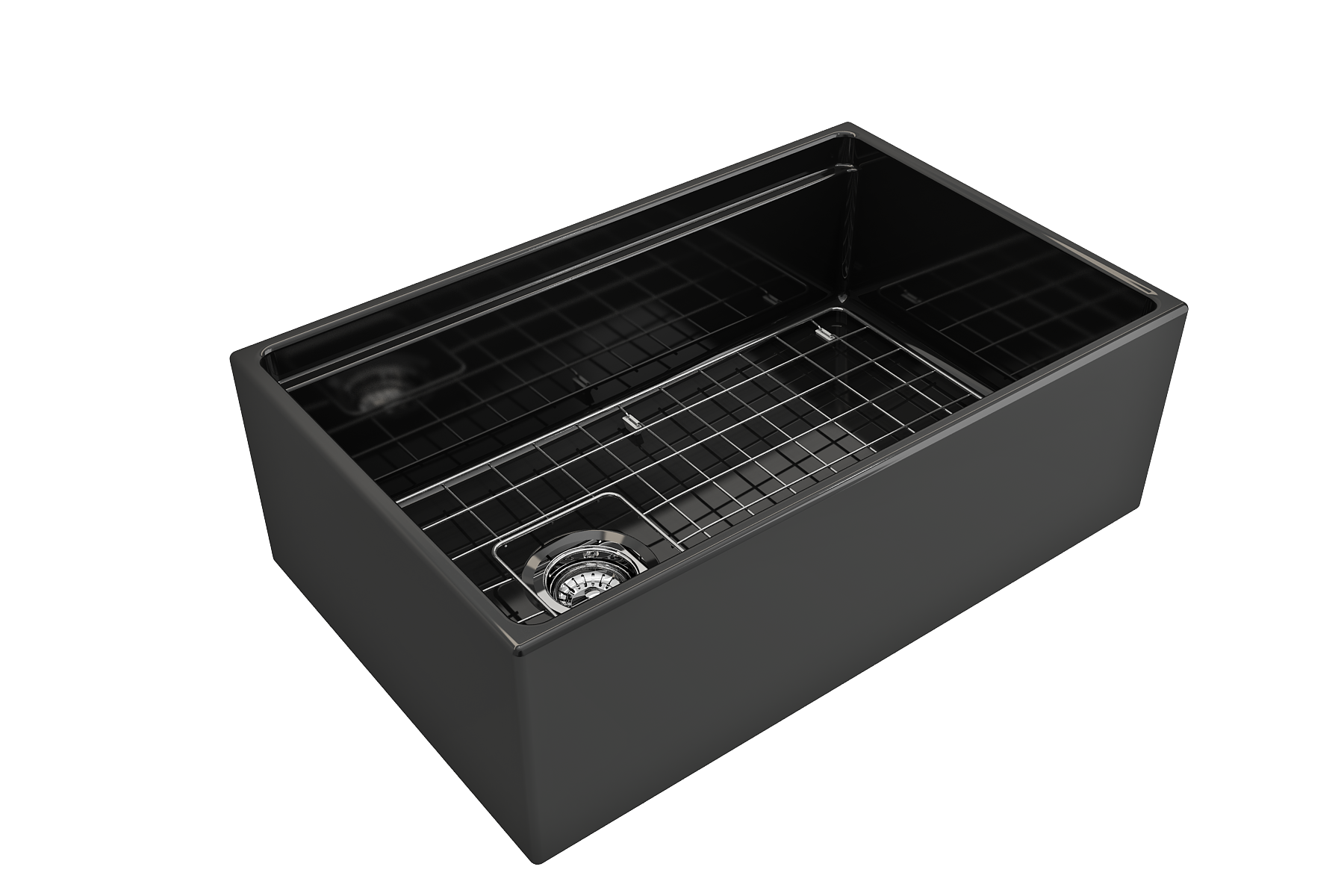 Alternate Image for BOCCHI Contempo 30" Fireclay Workstation Farmhouse Sink with Accessories, Black, 1344-005-0120